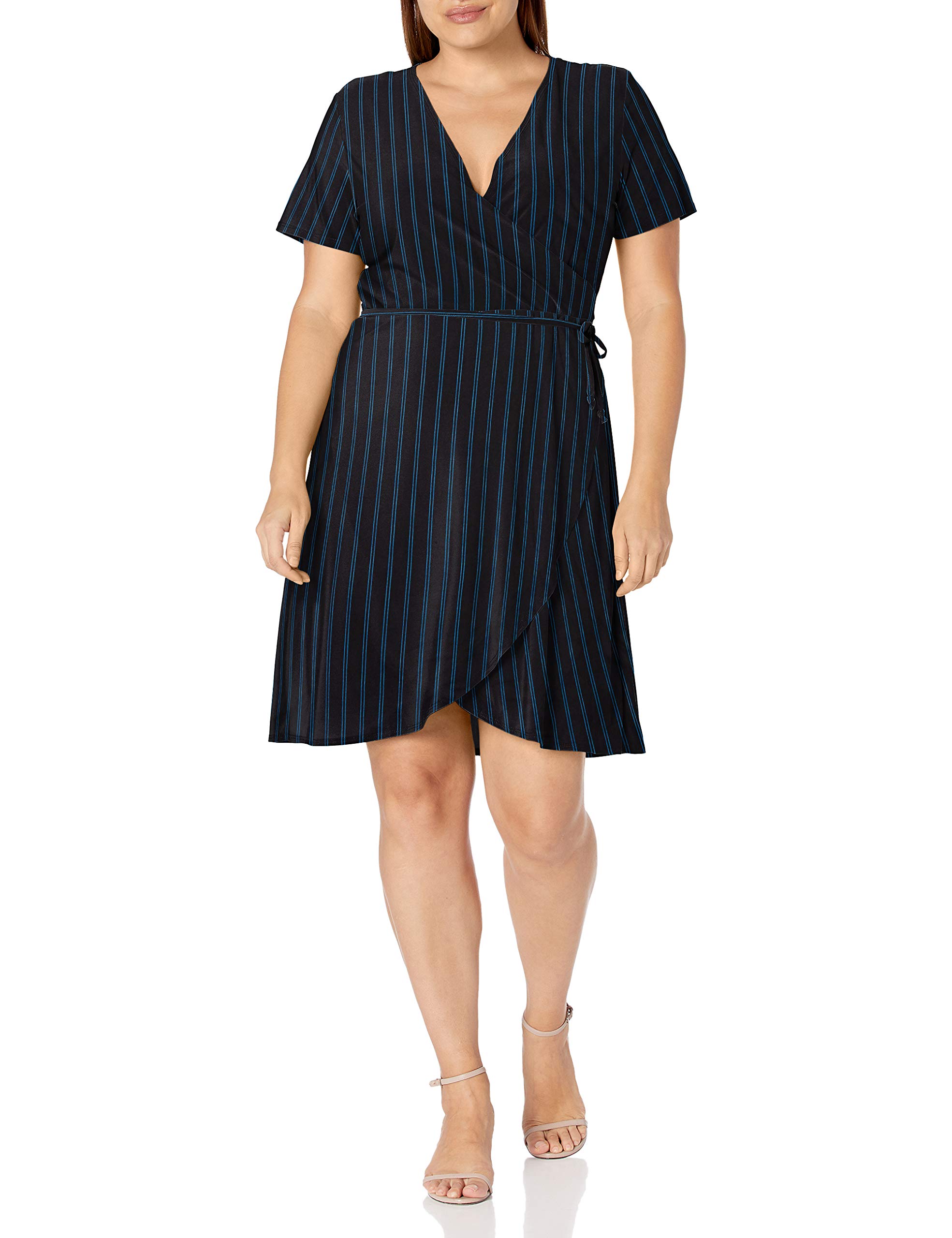 Star Vixen Women's Short Sleeve Ballet Wrap Dress - Flattering A-Line Summer Dress for Casual Wear, Date Night & Special Occasions