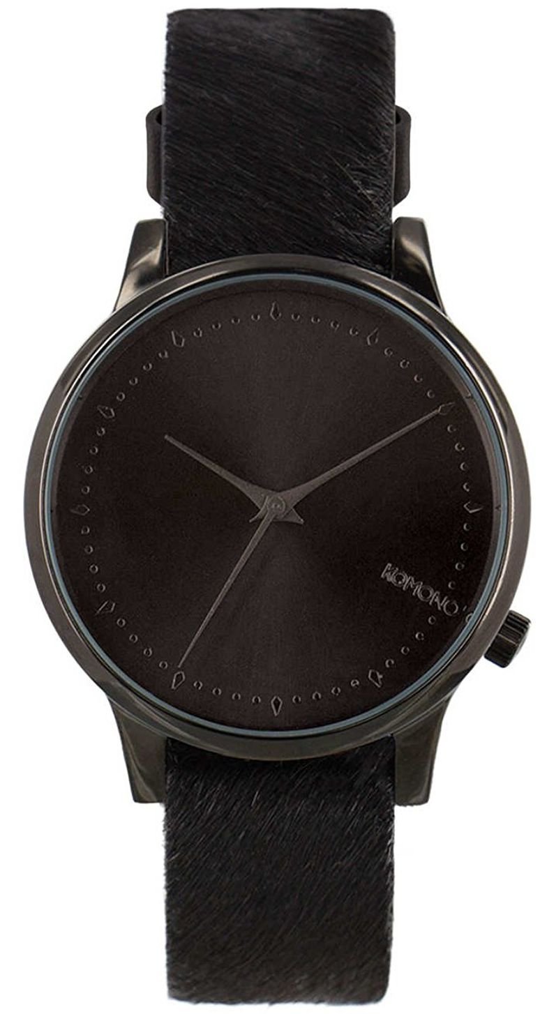 Komono KOM-W2704 Women's Estelle Monte Carlo Black Leather Watch - Elegant Black Dial Analog Wristwatch for Women | Perfect for Office, Business Meetings & Formal Occasions