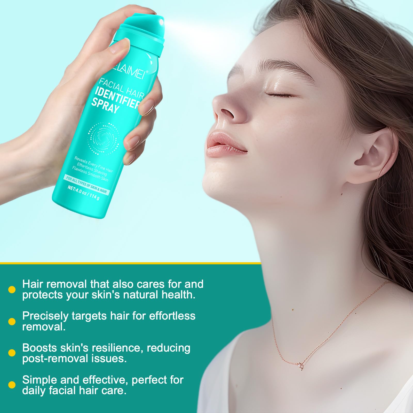Best Hair Identifier Spray for Face Shaving & Dermaplaning - Visible Hair Detection Spray for Facial & Body Hair - Perfect for Precise Shaving & Skincare Routine