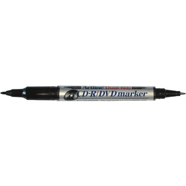 Artline 841T Dual Nip CD/DVD Black Marker - 12 Pack Set for Professional Disc Labeling & Archiving | Perfect for Music, Video & Data Storage Organization