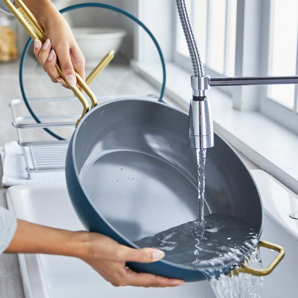 Stanley Tucci™ Ceramic Nonstick 6.5 Quart Essential Stanley Pan - Venetian Teal | Non-Toxic Cookware for Healthy Cooking | Perfect for Sautéing, Frying & Baking