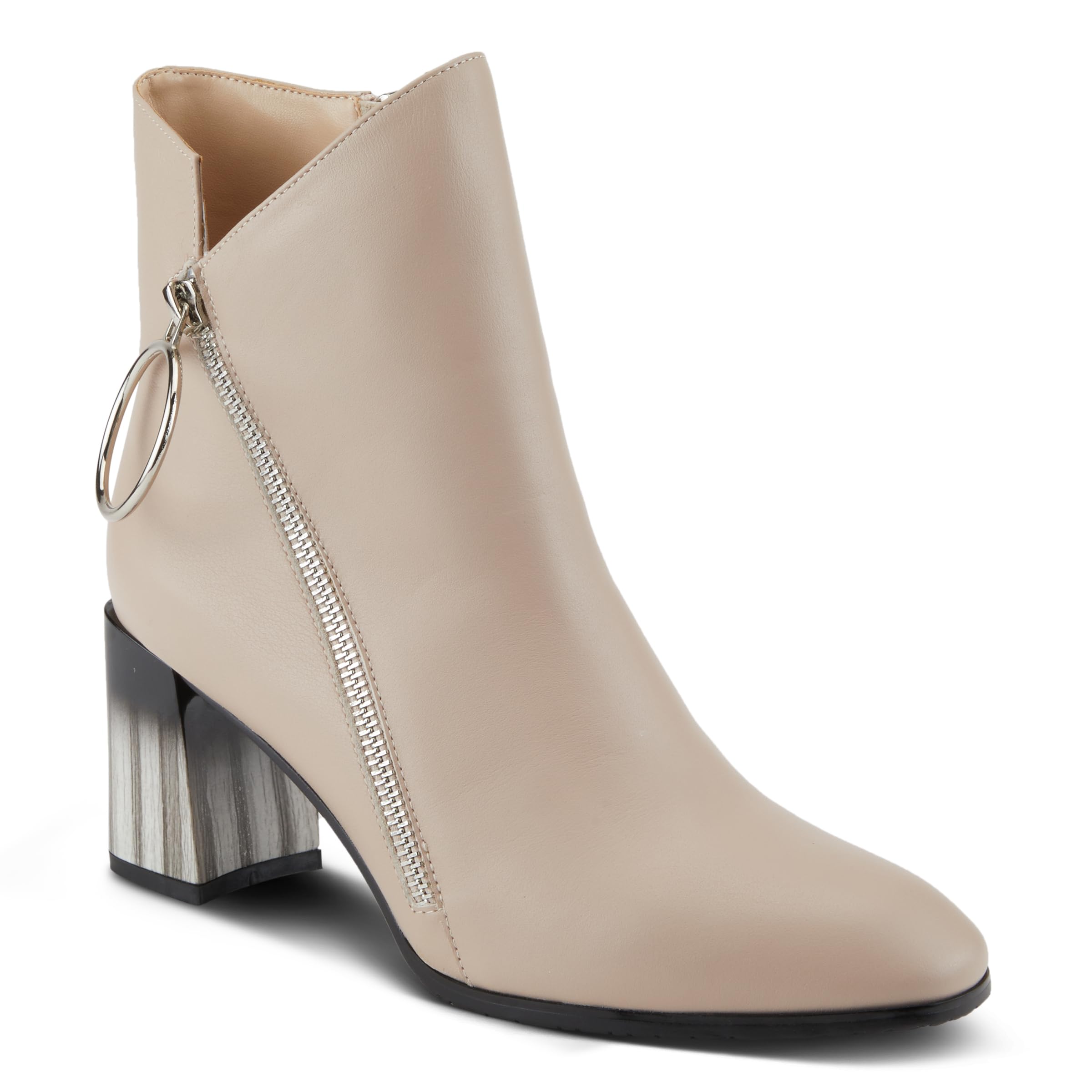 Azura Spring Step Fabulosa Women's V-Collar Chelsea Ankle Boots - Premium Leather Side Zipper Booties for Comfort & Style | Perfect for Office, Date Night & Fall Fashion