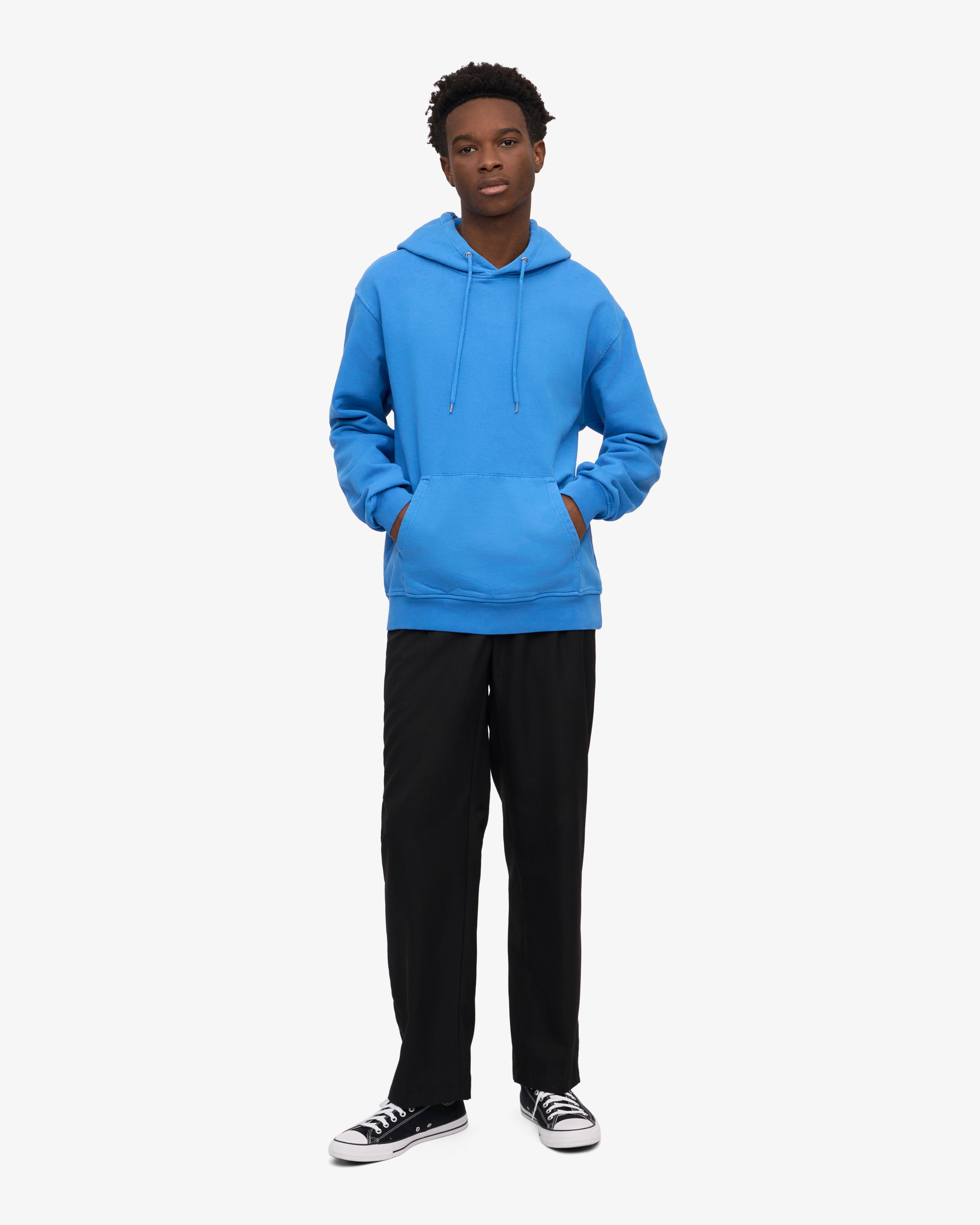 Classic Organic Cotton Hoodie - Pacific Blue | Eco-Friendly & Comfortable for Casual Wear & Outdoor Activities