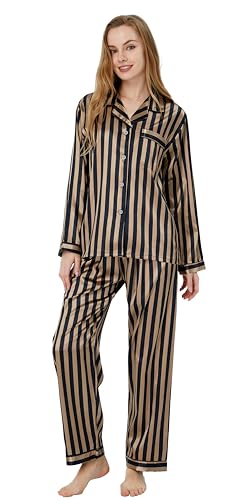 Champagne and Black Striped