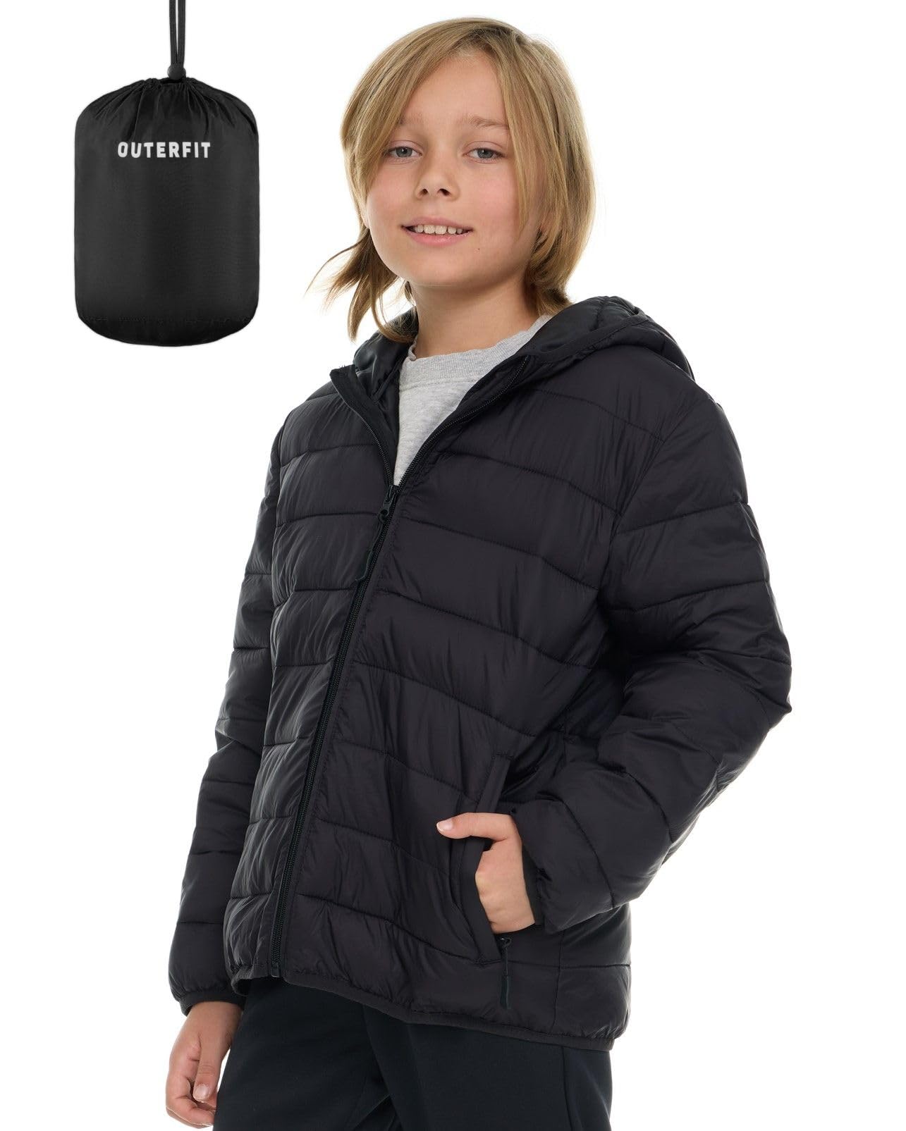 Lightweight Packable Boys Puffer Jacket with Hood - Warm Winter Coat for Kids | Perfect for Outdoor Activities, School & Cold Weather Adventures