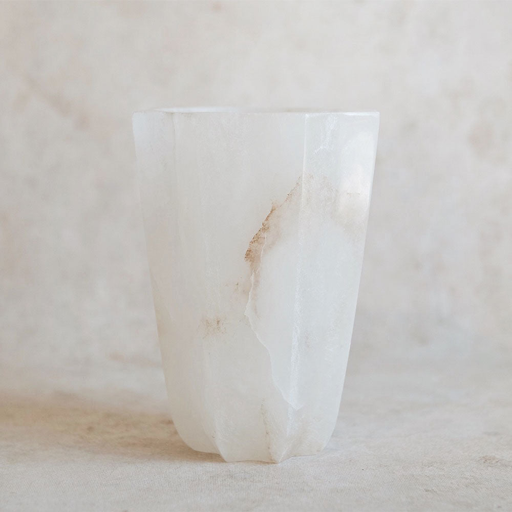 Handcrafted Heirloom Alabaster Vase - Elegant Home Decor for Living Room, Dining Table & Wedding Centerpieces