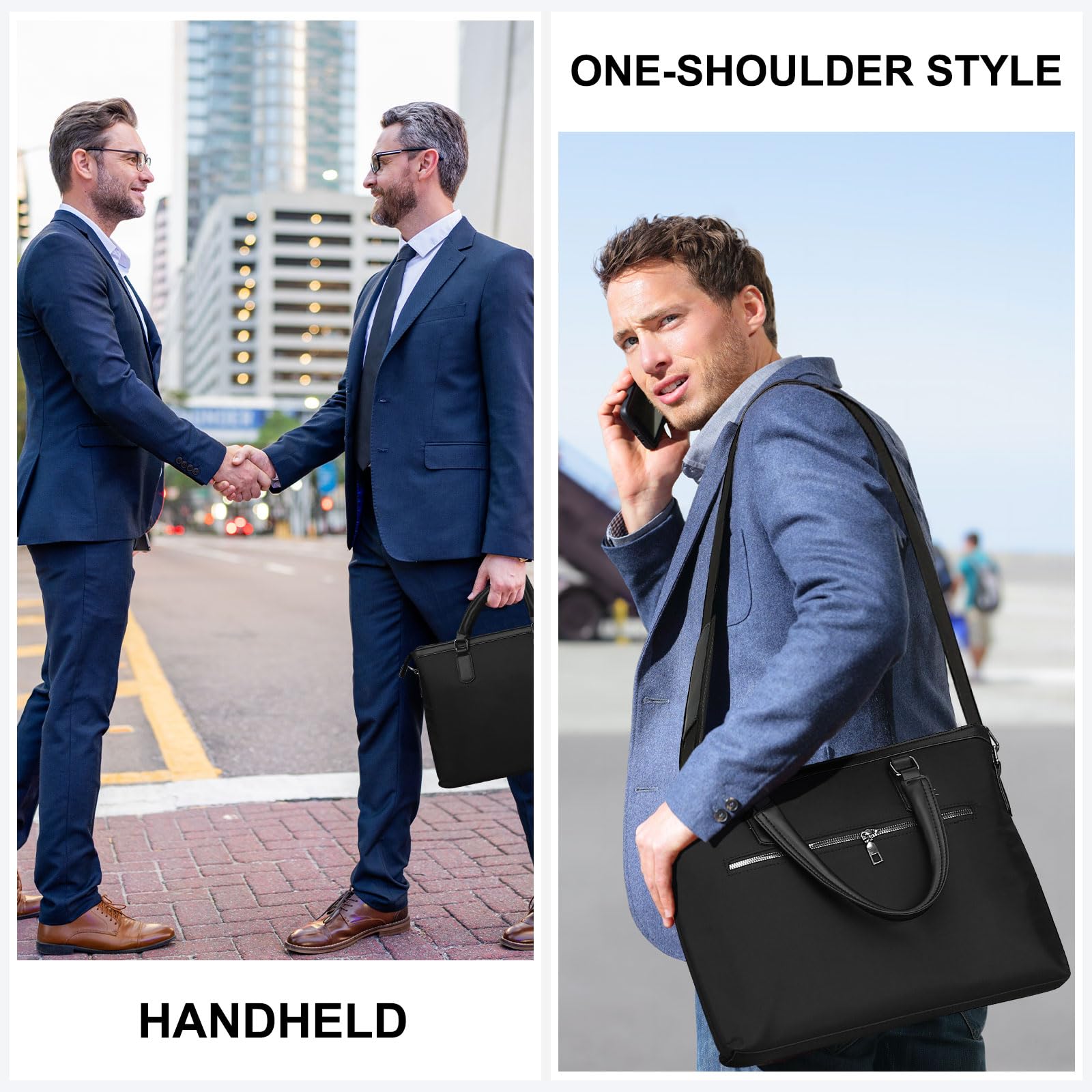 Premium Laptop Briefcase Bag - Oxford Business Travel Bag with Removable Adjustable Shoulder Strap for Men & Women - Perfect for Office, Commuting, and Business Trips