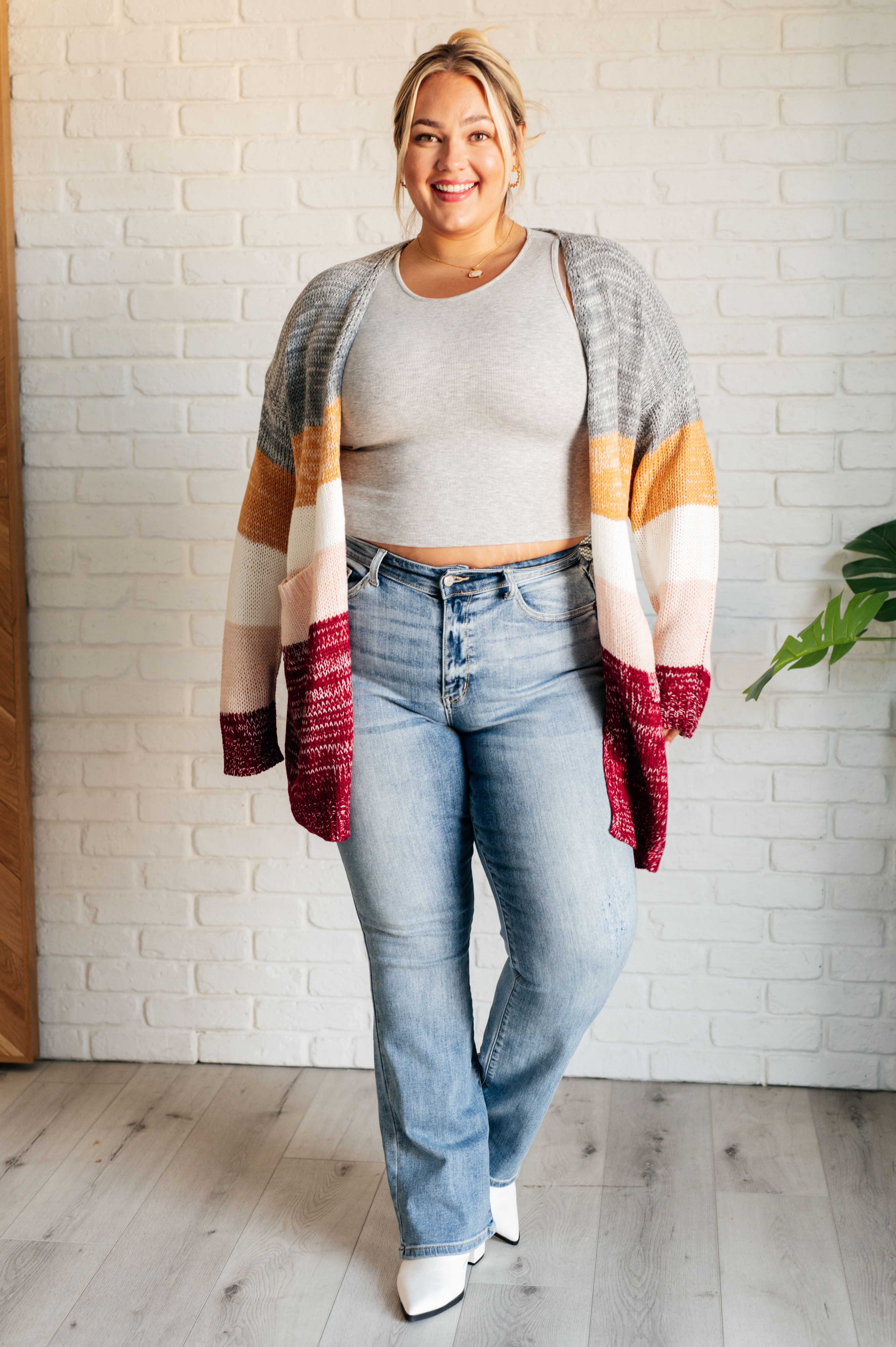 Stylish Color Block Cardigan for Women - Soft Warm Knit Sweater | Perfect for Fall Layering, Office Wear & Casual Outfits
