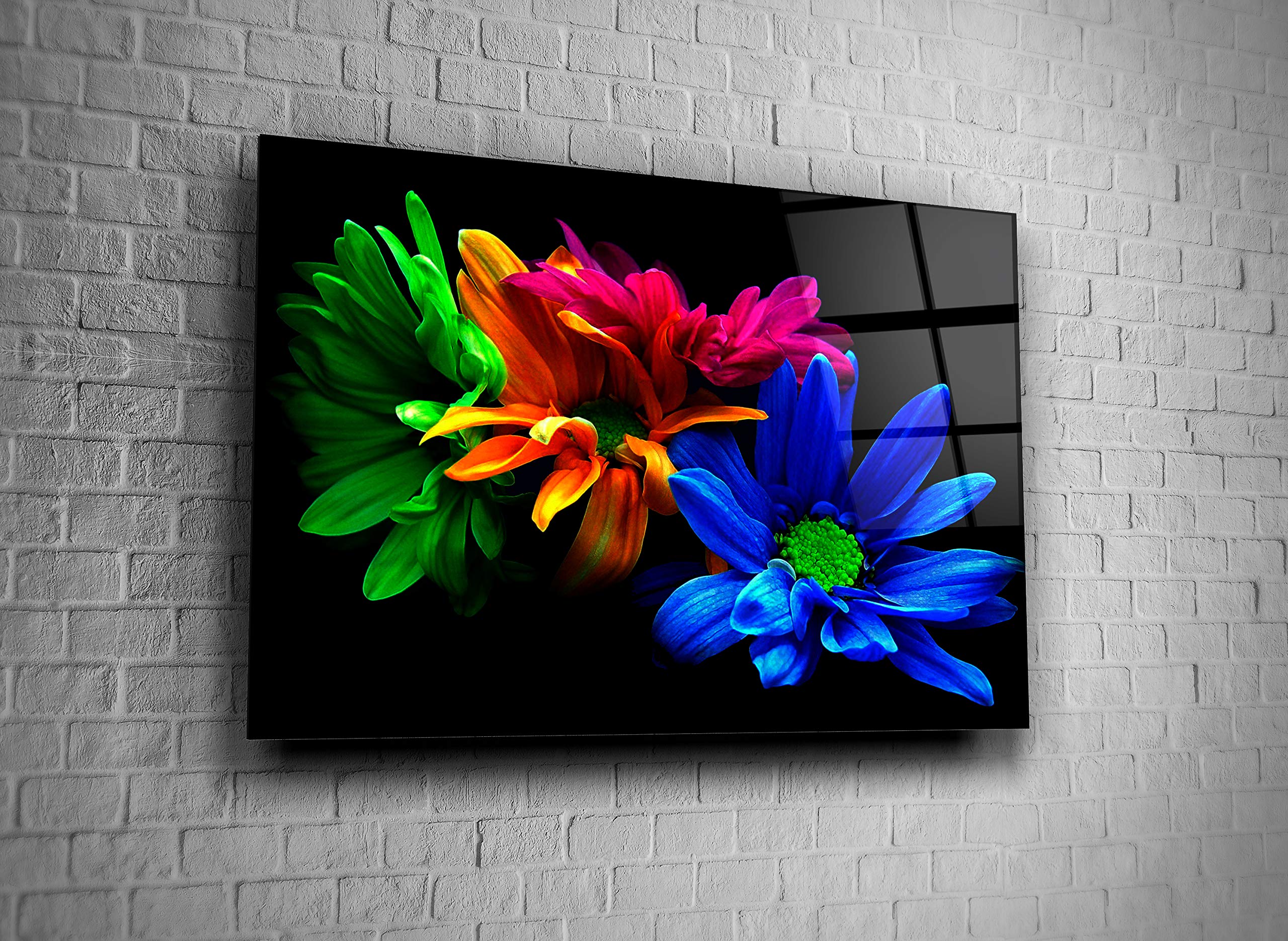 Vibrant Floral Nature Decor Print - Tempered Glass Wall Art for Home & Office - Perfect Gift for Housewarming, Wedding & Birthday