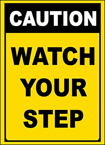 Safety & Warning Vinyl Stickers Bundle - Caution Watch Your Step, Warehouse Signs (10
