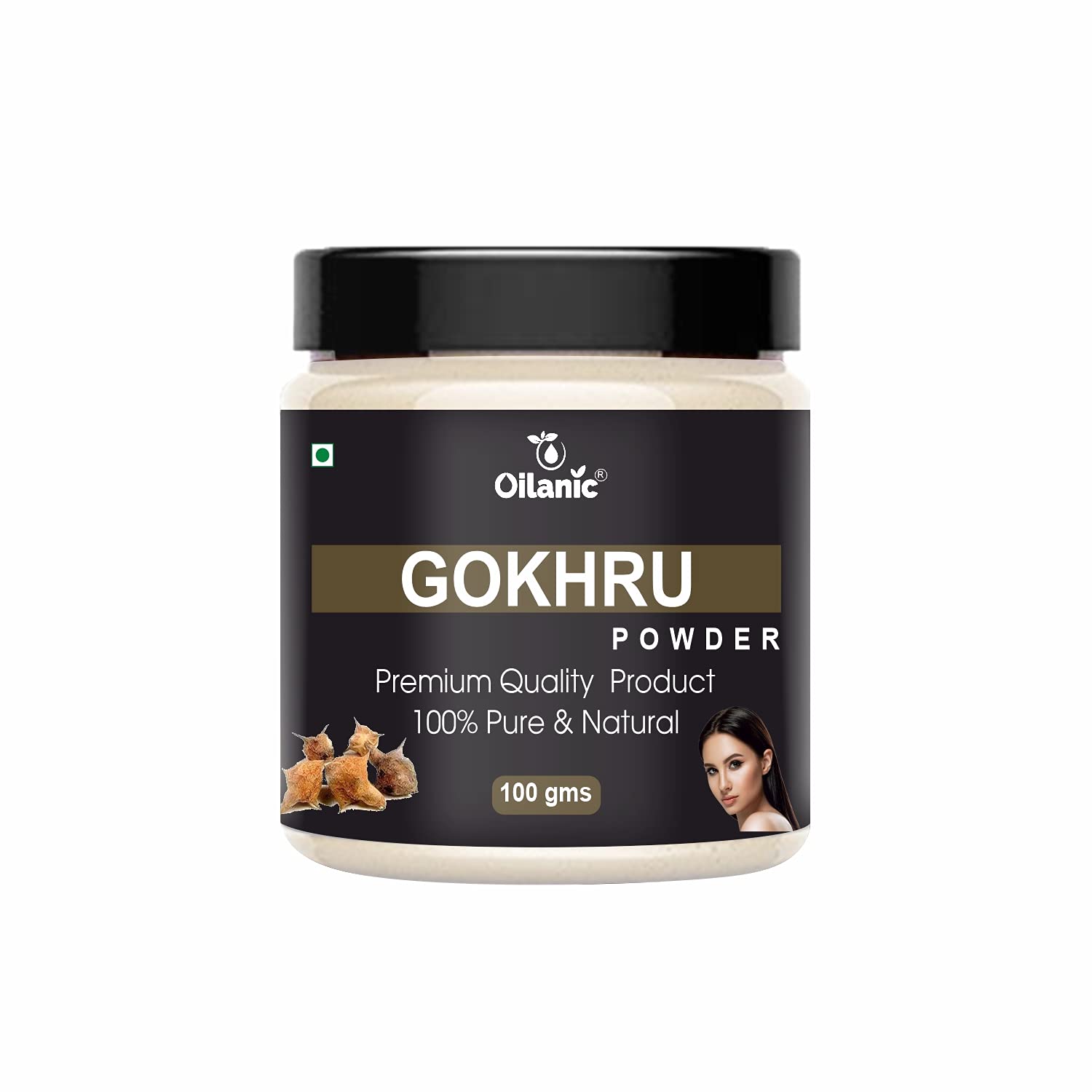 Oilanic 100% Pure Natural Gokhru Powder for Skin & Hair Care - 2 Pack (200g Each) | Herbal Supplement for Healthy Skin & Hair Growth | Perfect for DIY Face Masks & Hair Treatments