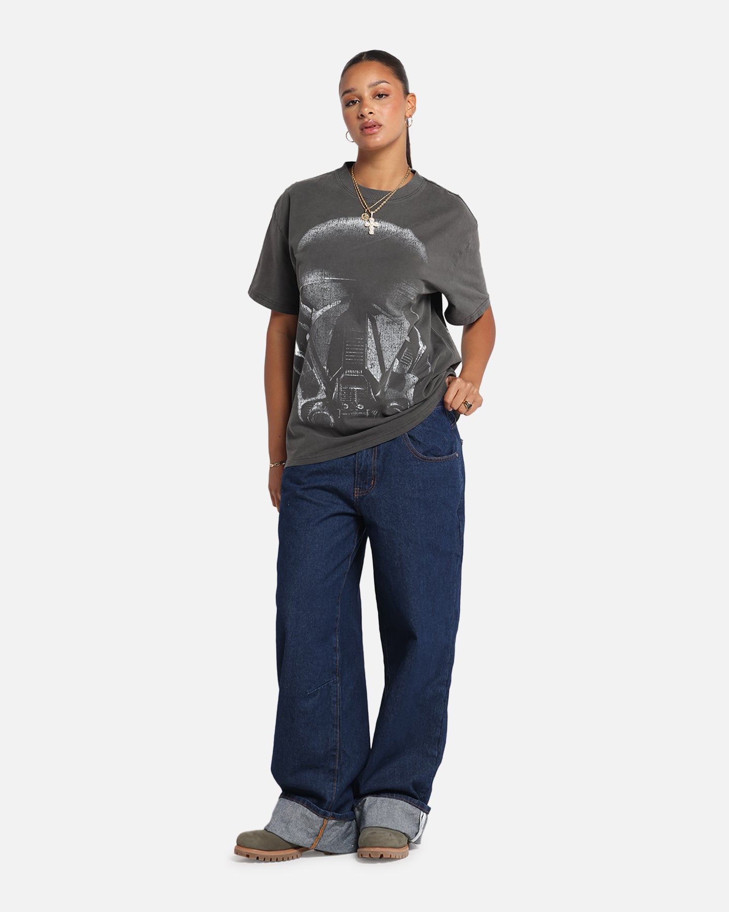 73 Studio Star Wars Death Trooper Vintage T-Shirt - Black Wash - Officially Licensed - Perfect for Cosplay, Conventions & Everyday Wear