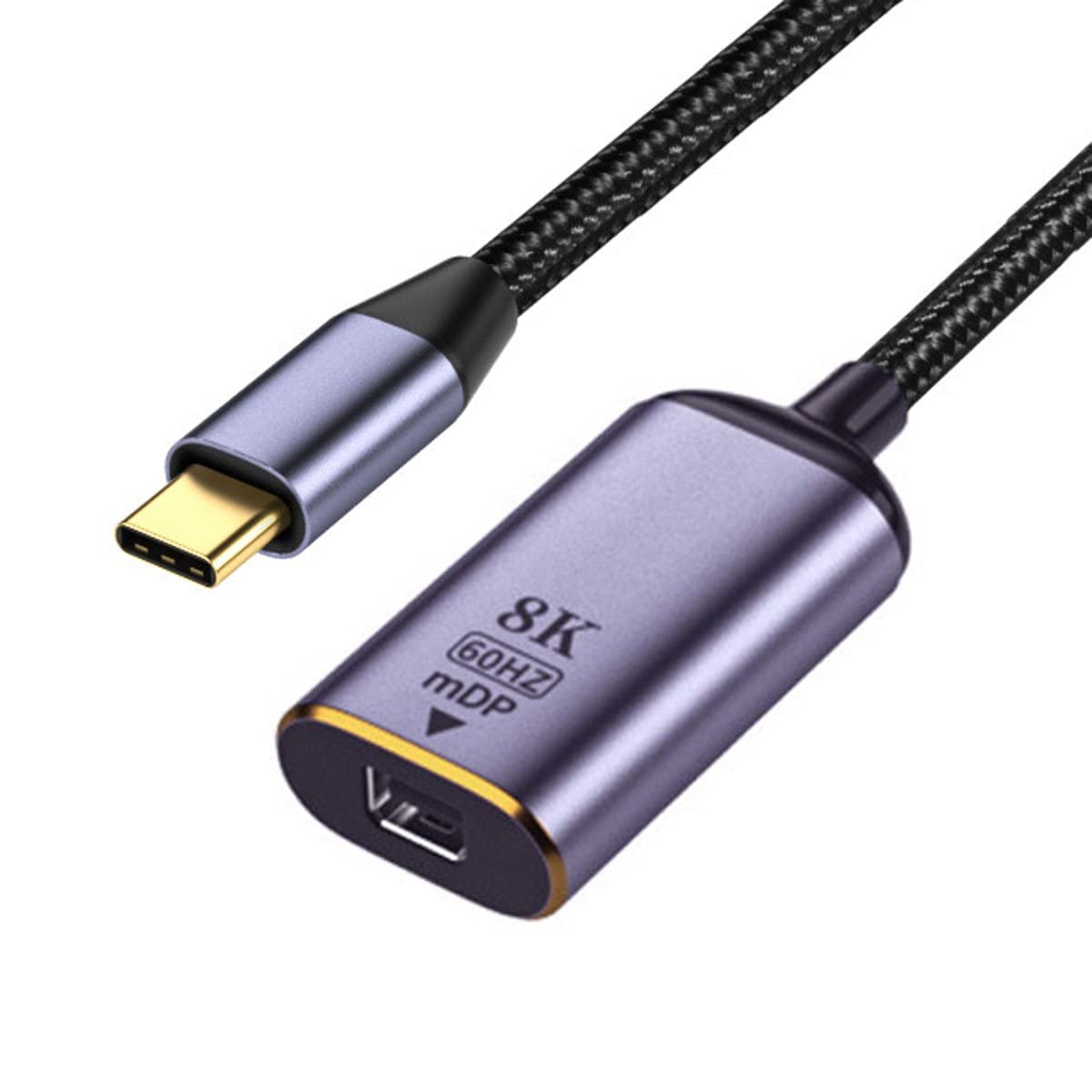 USB C to Mini DisplayPort Adapter 8K 60Hz 4K UHD - USB4 Type C to Mini DP Female Cable for MacBook Pro, Dell XPS, Surface Pro - Connect Laptop to External Monitor, Projector, HDTV