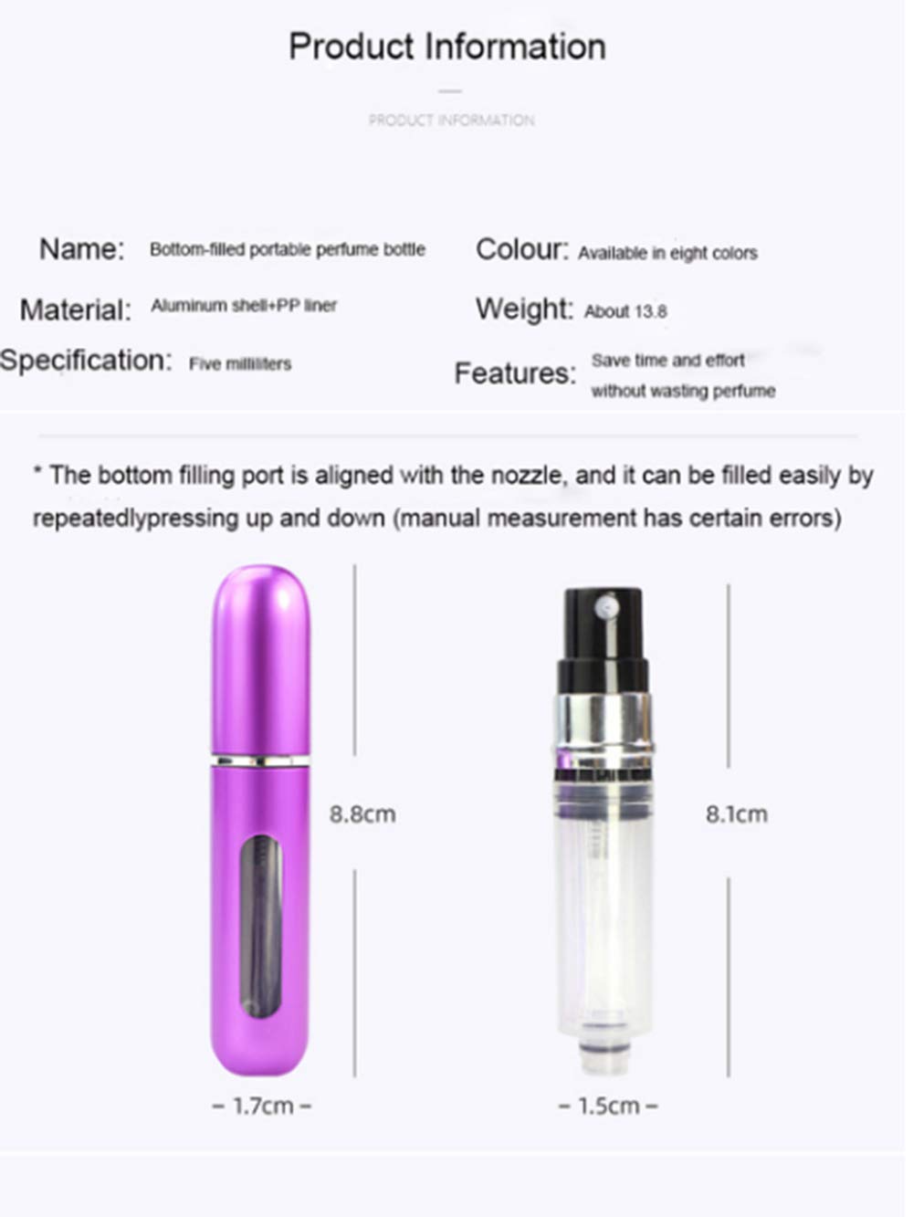 5ml Empty Refillable Perfume Spray Bottle - Portable Travel Essential Oil Atomizer for Fragrance & Aromatherapy (Blue) | Perfect for DIY Perfume, Travel & On-the-Go Use