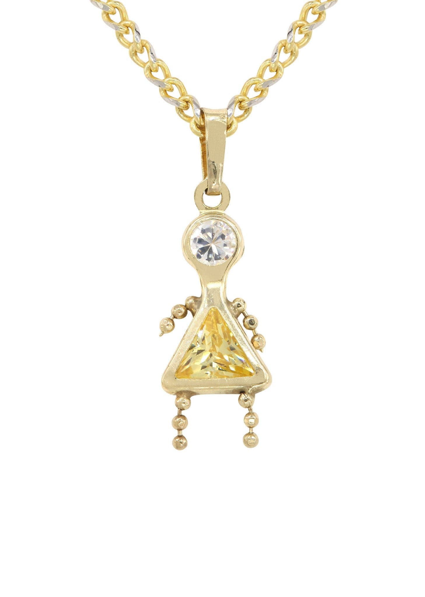 10K Yellow Gold Fancy Link Children's Necklace - 7.8 Grams | Elegant Jewelry Gift for Girls, Birthday, Baptism & Special Occasions