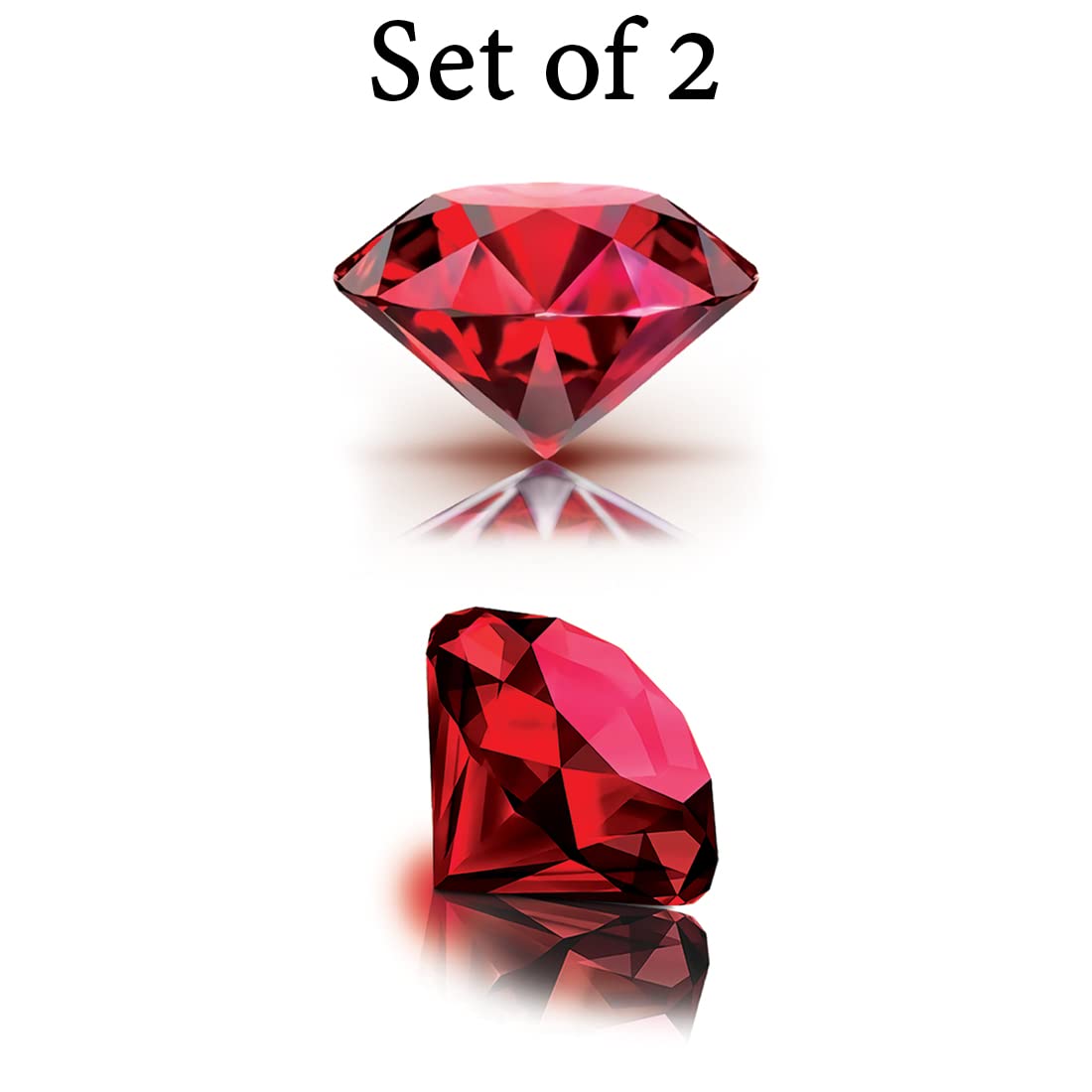 TEMPORARY TATTOOWALA Real Red Diamond Temporary Tattoos - Set of 2 Waterproof Fake Body Tattoos for Men & Women | Perfect for Parties, Festivals & Costume Events