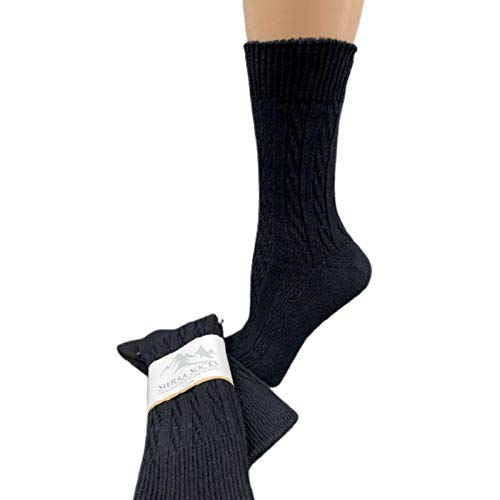Sierra Socks Women's Colorful Cotton Cable Crew Socks (6-Pack) - Soft Comfortable Ankle Socks for Everyday Wear, Workout & Casual Outfits