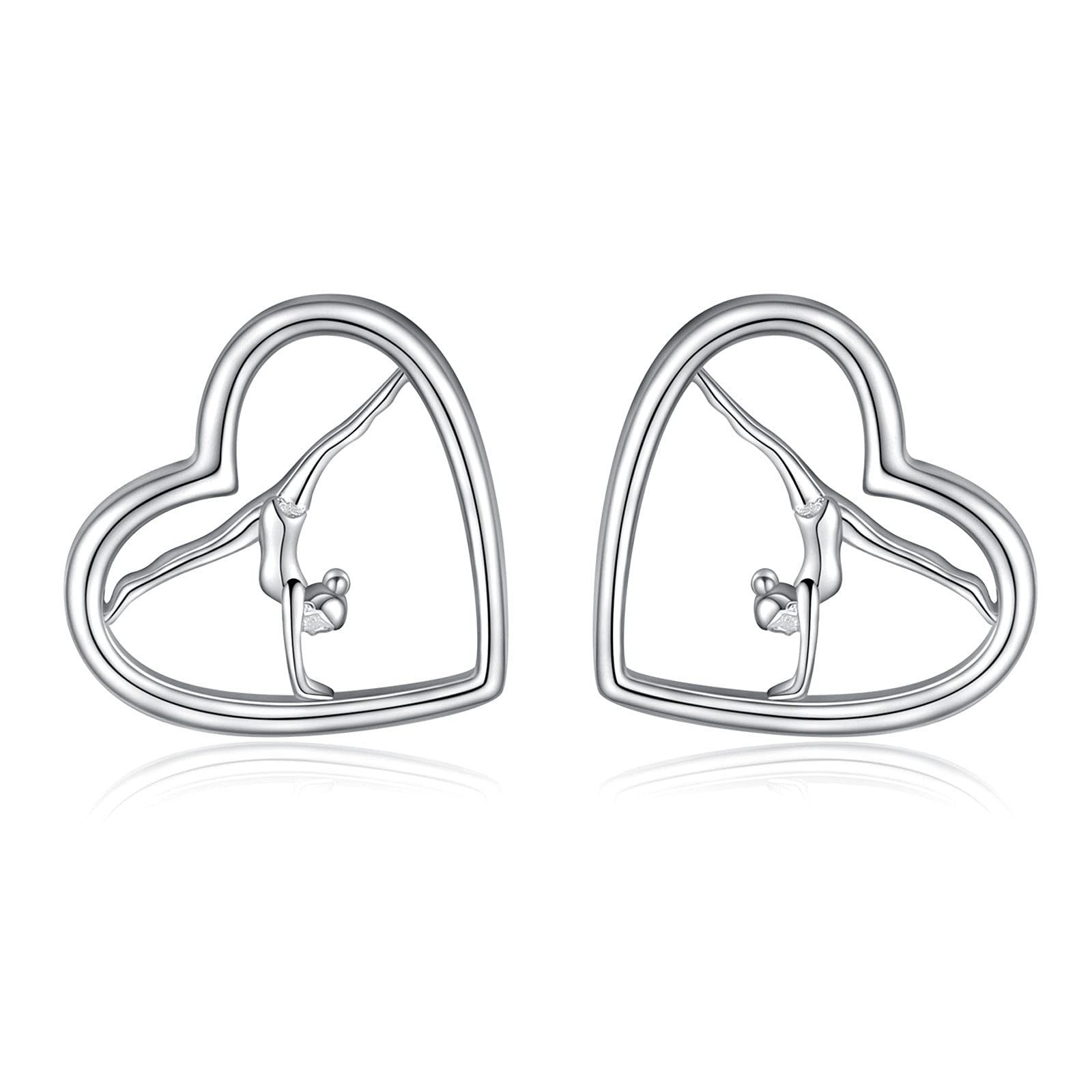 Sterling Silver Gymnastics Earrings - USA Team Jewelry Gift for Women & Girls | Perfect for Ballet, Birthdays & Christmas