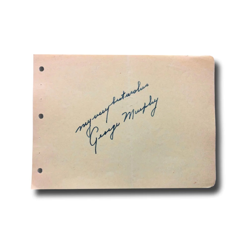 George Murphy Hand Signed Album Page Cut - JSA COA Authentic Autograph - US Senator & Actor Memorabilia - Perfect for Collectors, Fans & Framed Display