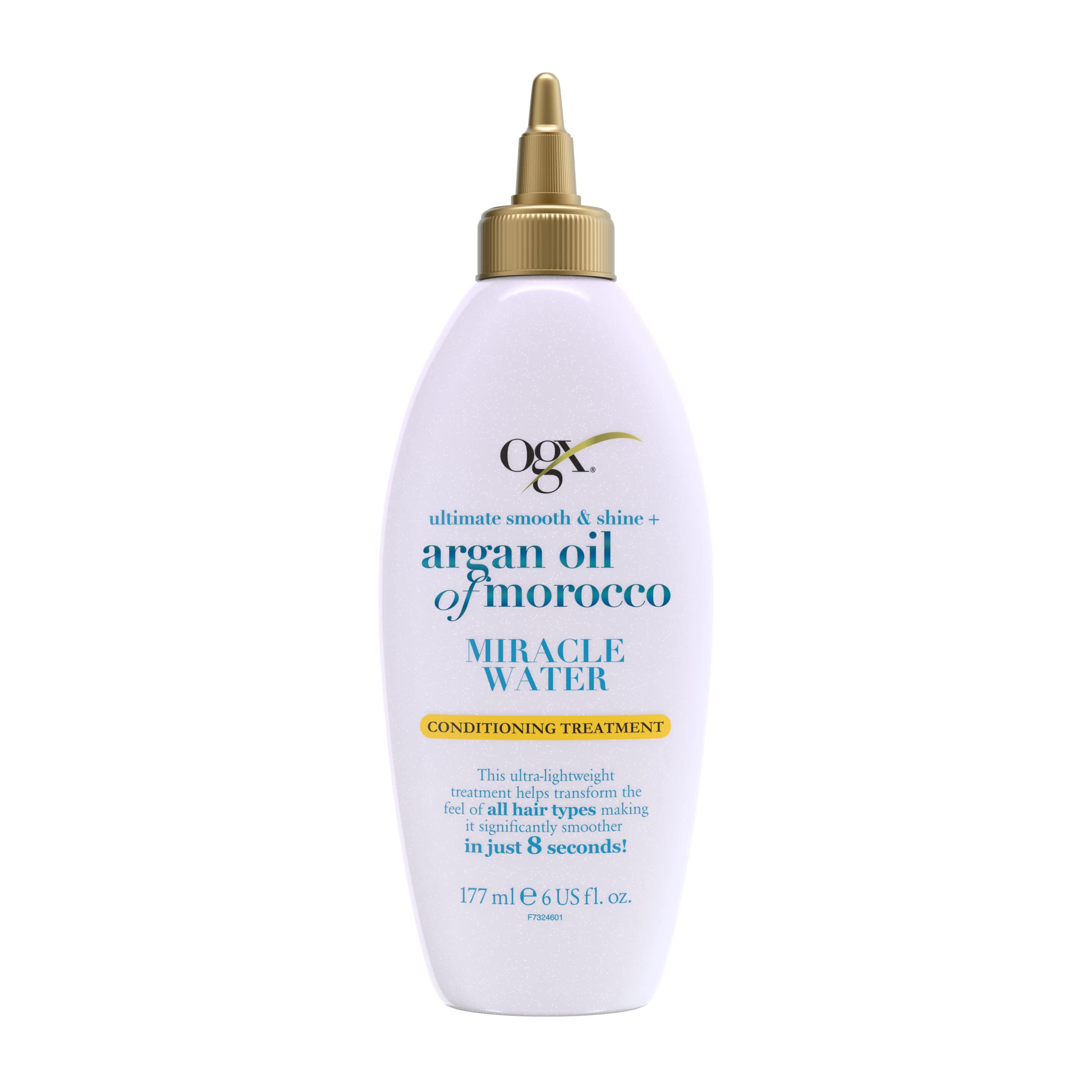 OGX Argan Oil of Morocco Miracle Water Liquid Conditioner for Shiny, Healthy Hair – 6 fl oz (177ml) – Hydrating & Repairing for Dry, Damaged Hair – Perfect for Daily Use & Salon-Like Results at Home