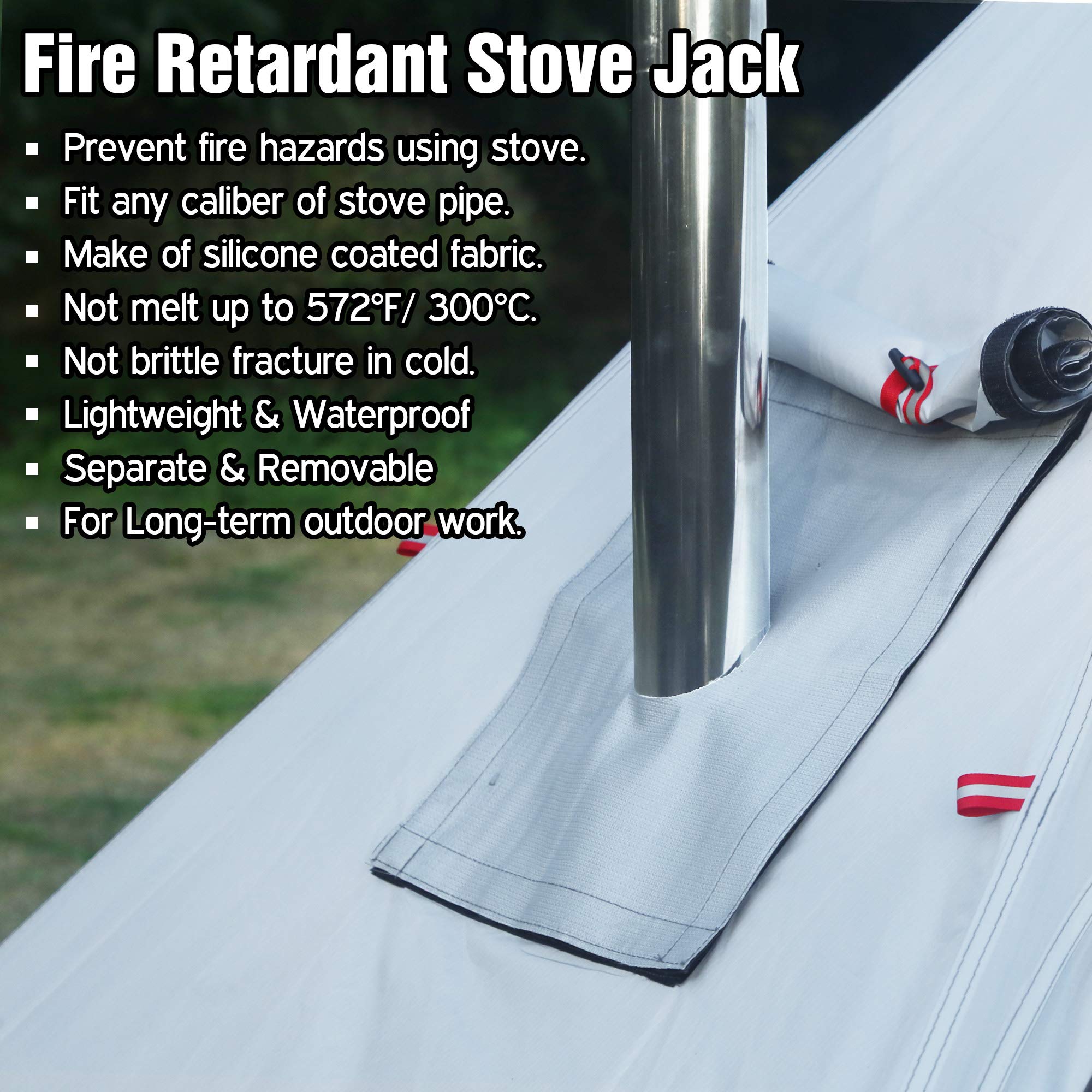 4-Person 5lb Lightweight Tipi Hot Tent with Stove Jack - 7'3