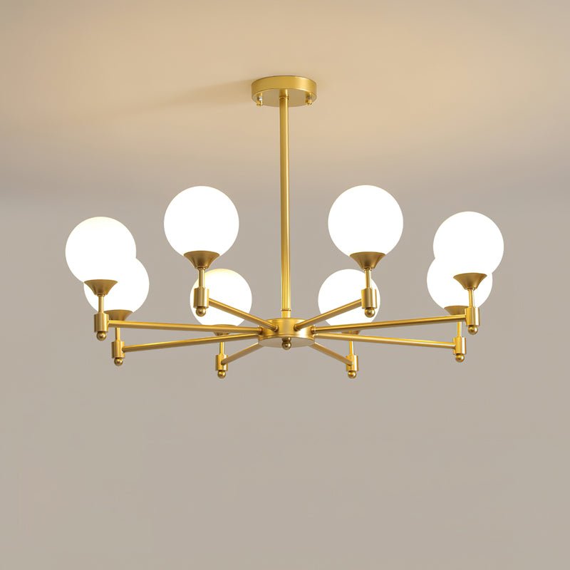 Alessio Globe Chandelier - Modern Crystal Glass Ceiling Light Fixture for Dining Room, Living Room, Bedroom | Elegant Home Decor Lighting for Weddings & Interior Design