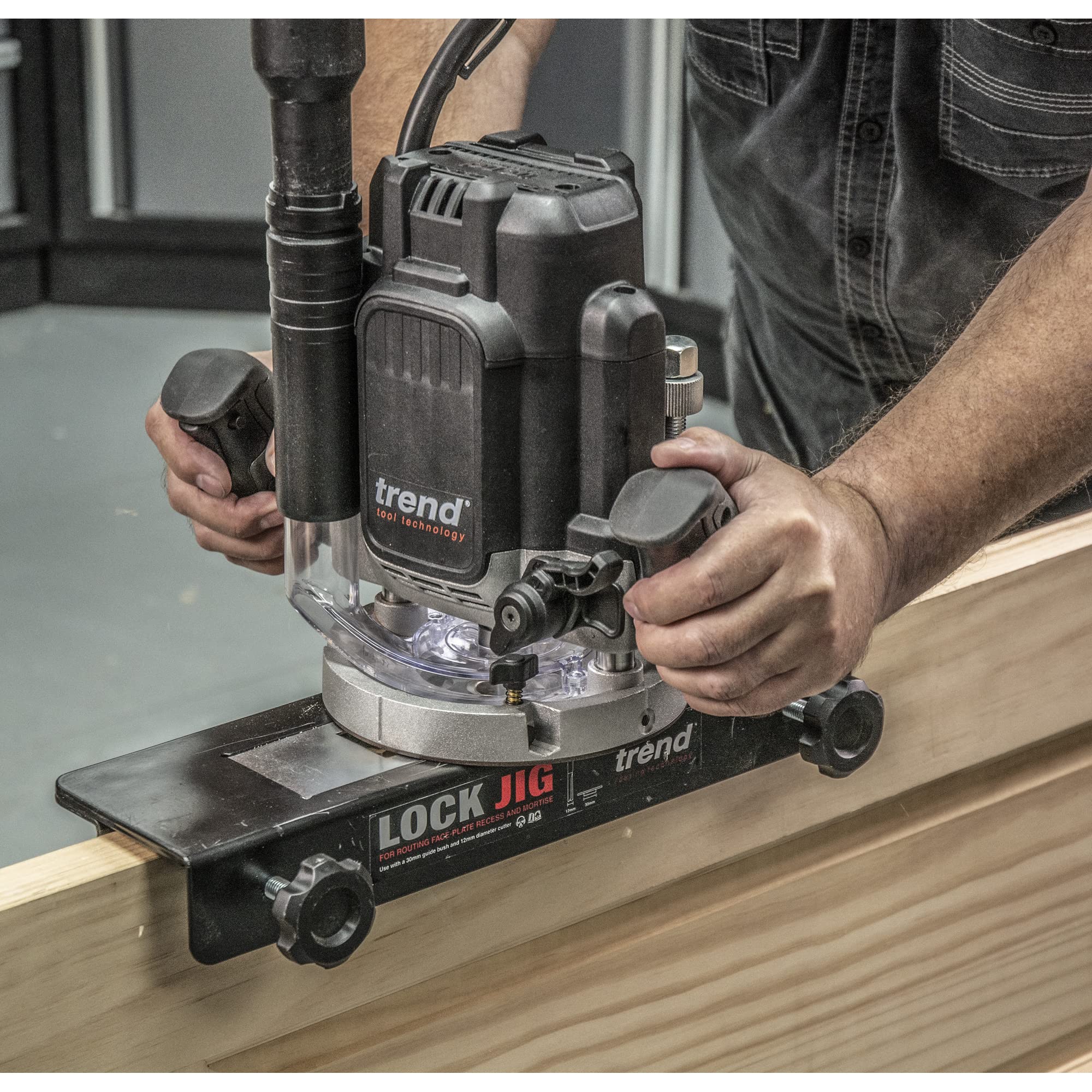 Premium Lock Jig Kit for Woodworking - Perfect for Routing Face-Plate Recess & Mortise Joints | Ideal for Cabinet Making, Door Installation & Furniture Building