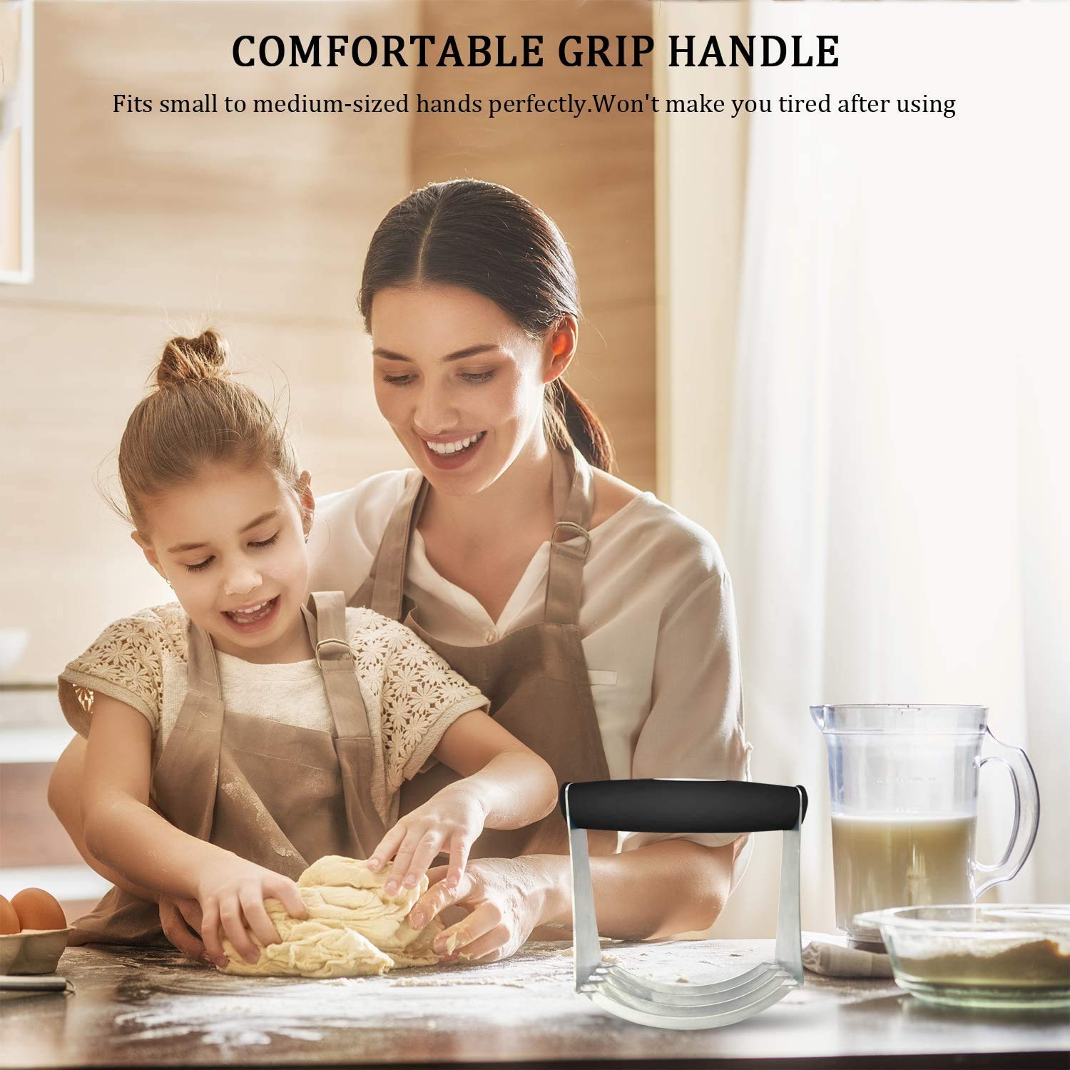 WALFOS Stainless Steel Dough Blender - Heavy Duty Pastry Cutter for Baking Pasta, Pie Crust, Cake & Cookies | Perfect for Home Bakers & Professional Kitchens
