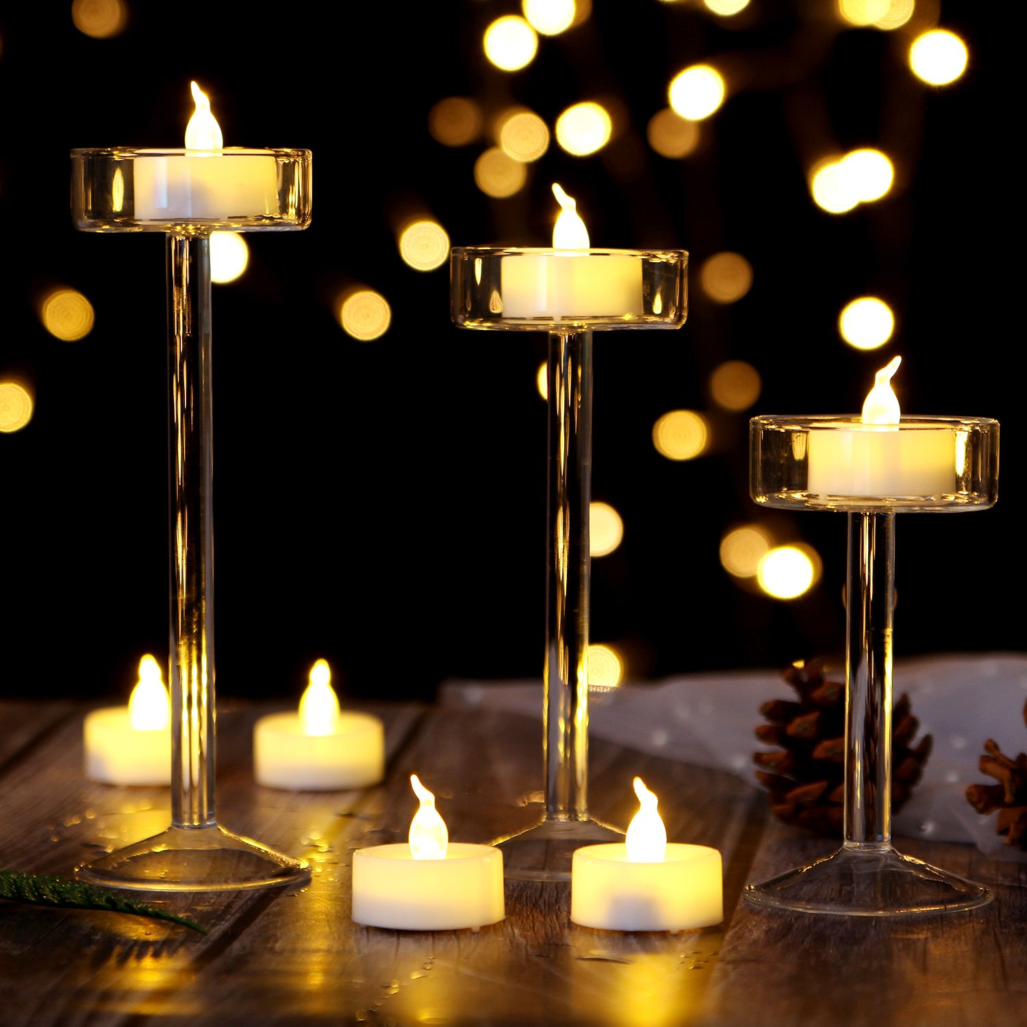 AGPTEK 24 Pack Flickering LED Tea Light Candles with Timer - Battery Operated Flameless Warm White Candles for Wedding, Holiday Party, Home Decoration - Perfect for Centerpieces, Votive Holders & Romantic Ambiance