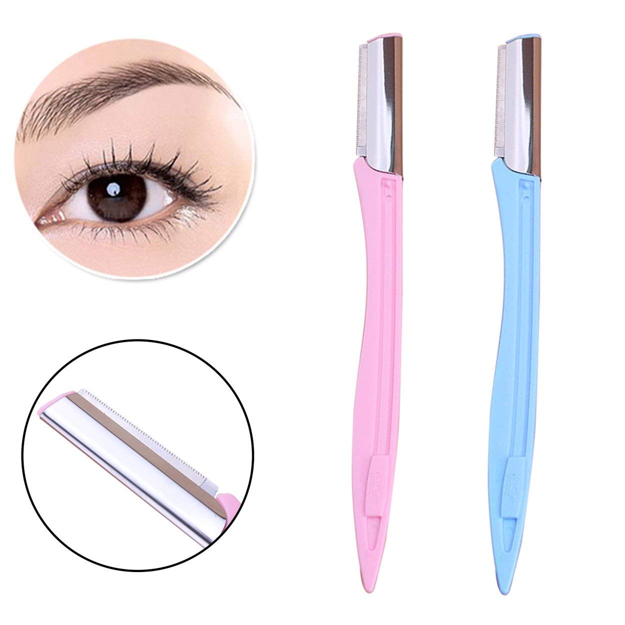 Lorenlli Portable Eyebrow Trimmer for Women - Stainless Steel Eyebrow Razor & Hair Removal Scraper - Perfect for Eyebrow Shaping, Makeup Prep & Travel Grooming