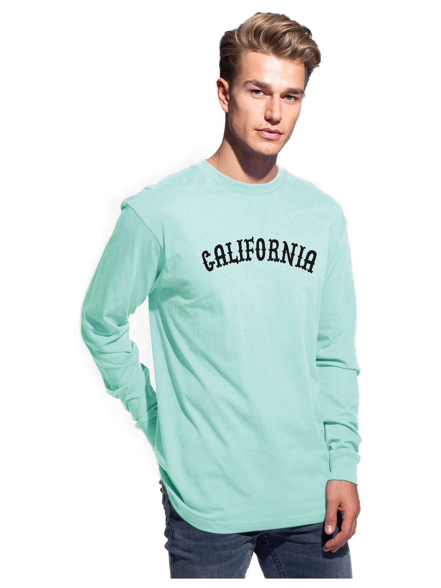 Daxton Retro California Arch Font Long Sleeve T-Shirt - Soft Medium Weight Cotton Tee for Men & Women | Casual Wear, Street Style, Vintage Fashion