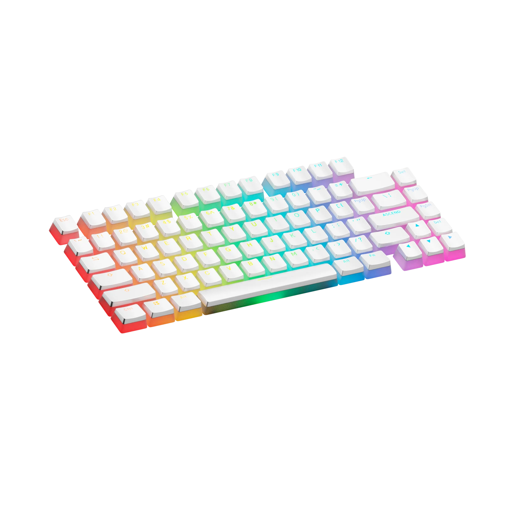 Aura V3 White Keycaps for Mechanical Keyboards - Premium PBT Keycap Set with Shine-Through Design for Gaming & Typing (US Layout) - Perfect for PC, Mac, and Office Workstations