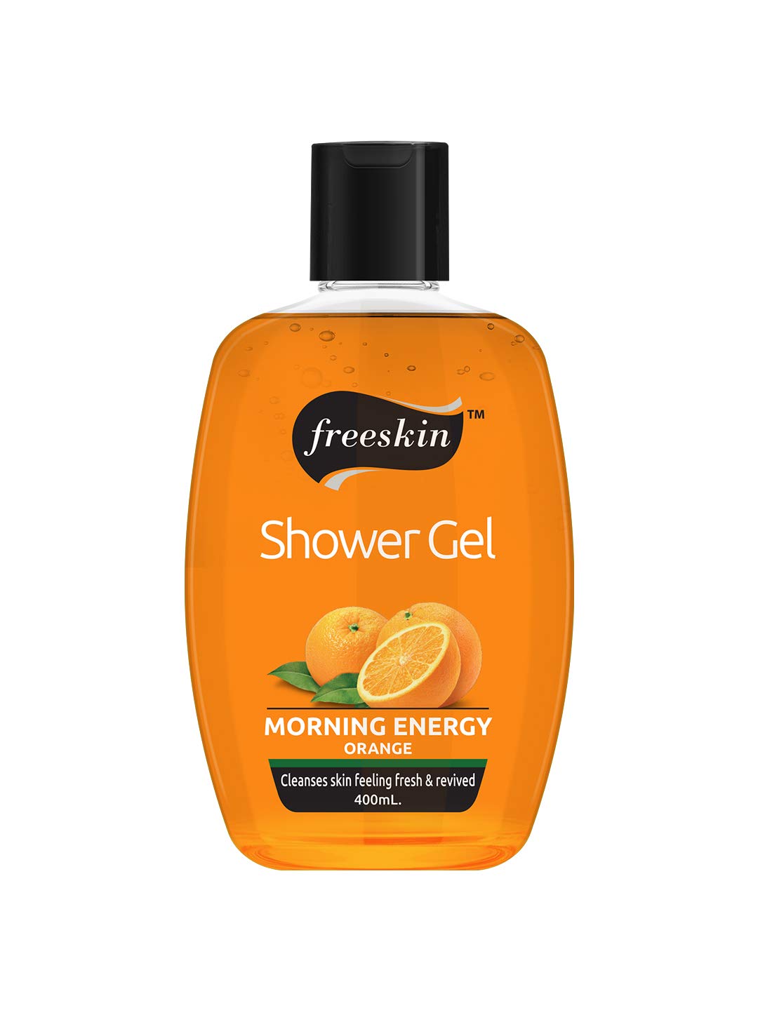 Freeskin Orange Body Wash & Shower Gel - 400ml, Paraben-Free, Sulfate-Free, Mineral Oil-Free, Vegan & Cruelty-Free - Hydrating & Refreshing for All Skin Types - Perfect for Daily Use, Gym, Travel & Sensitive Skin Care