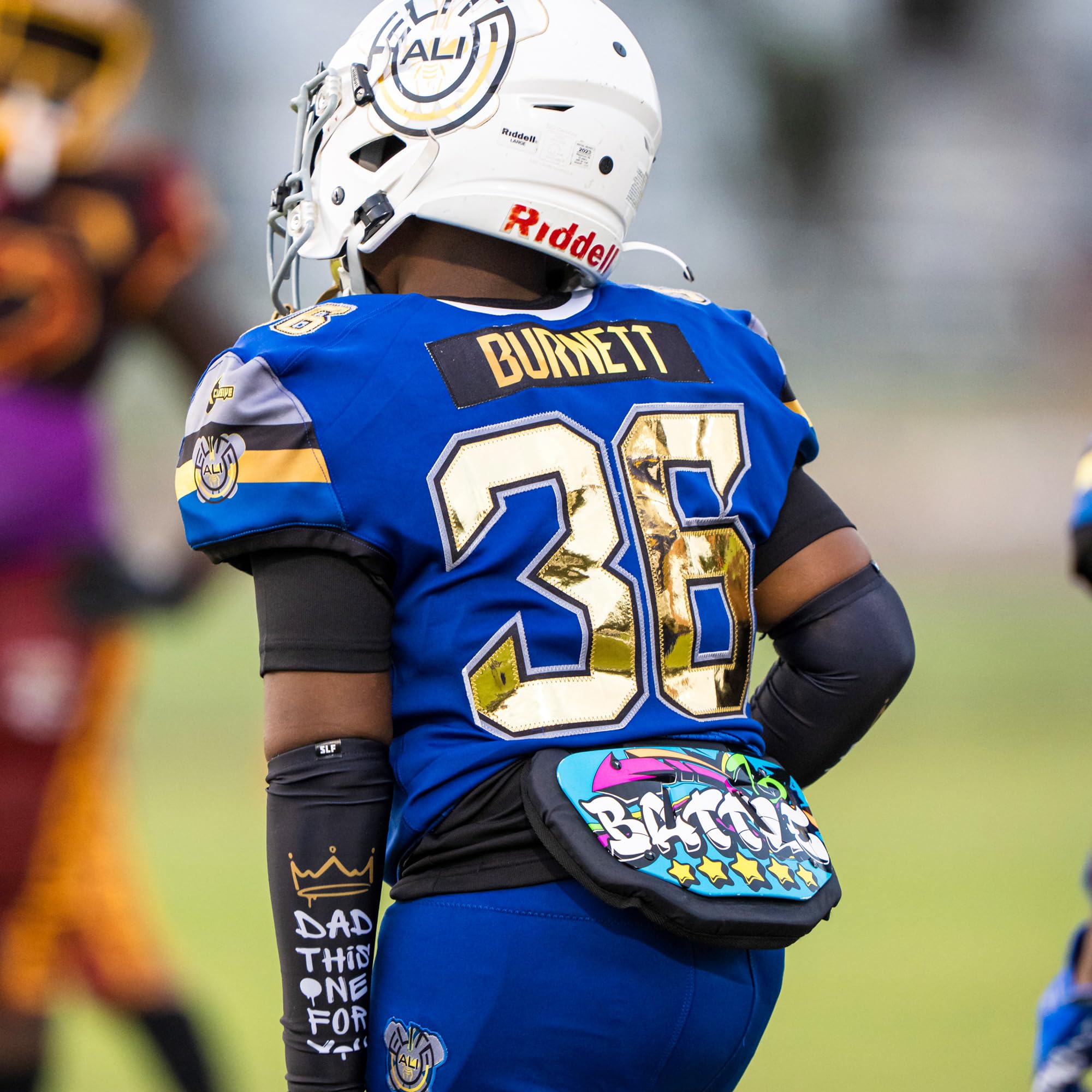 Battle Sports Novelty Football Back Plate - Lower Back Protector with Hard Shell & Contoured Foam for Youth, Kids & Adults - Perfect for Football Training, Games & Safety Protection