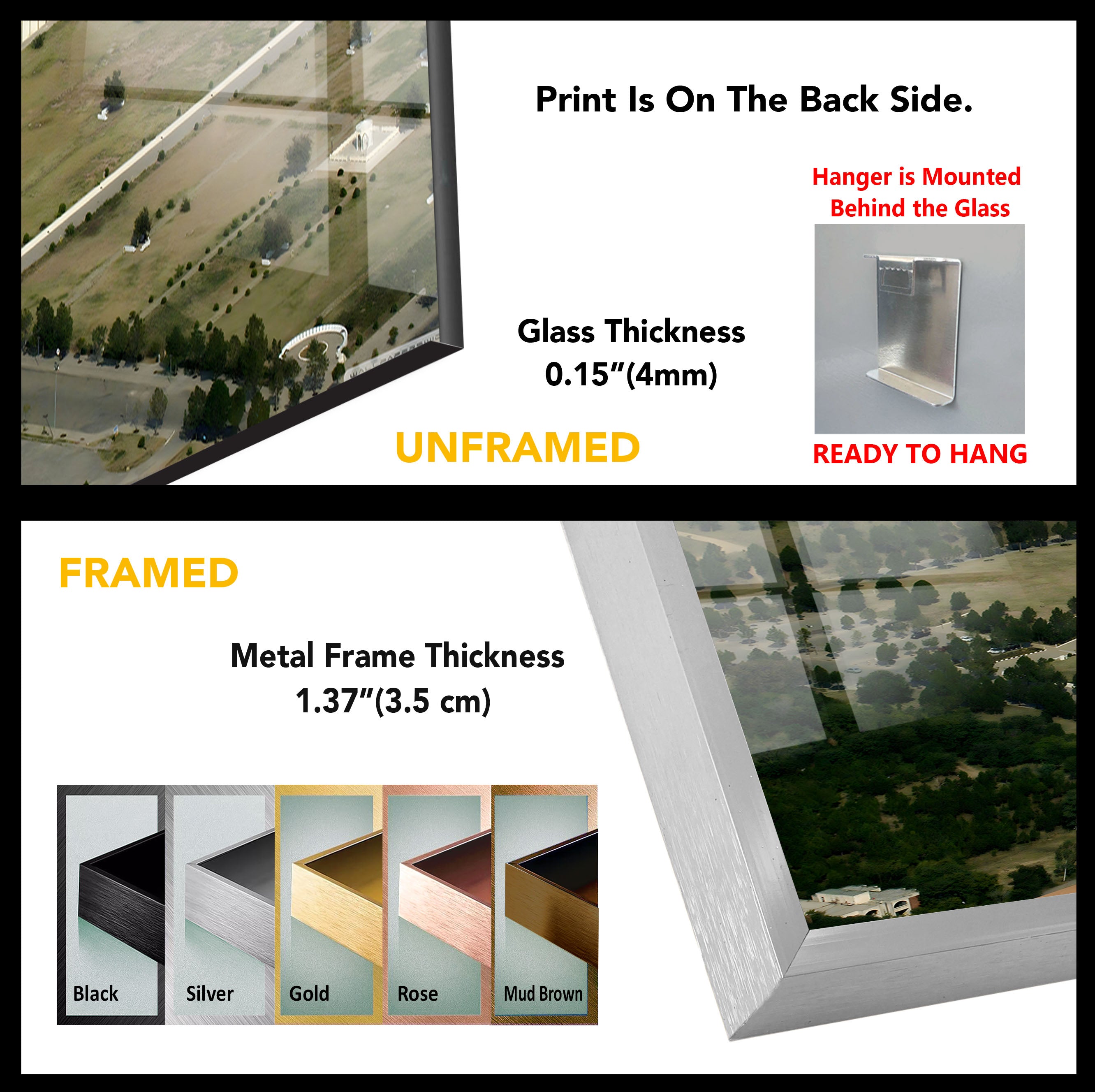 Stunning Aerial View Glass Wall Art - Iconic Landmark Panoramic Print - Perfect for Living Room, Office & Home Decor