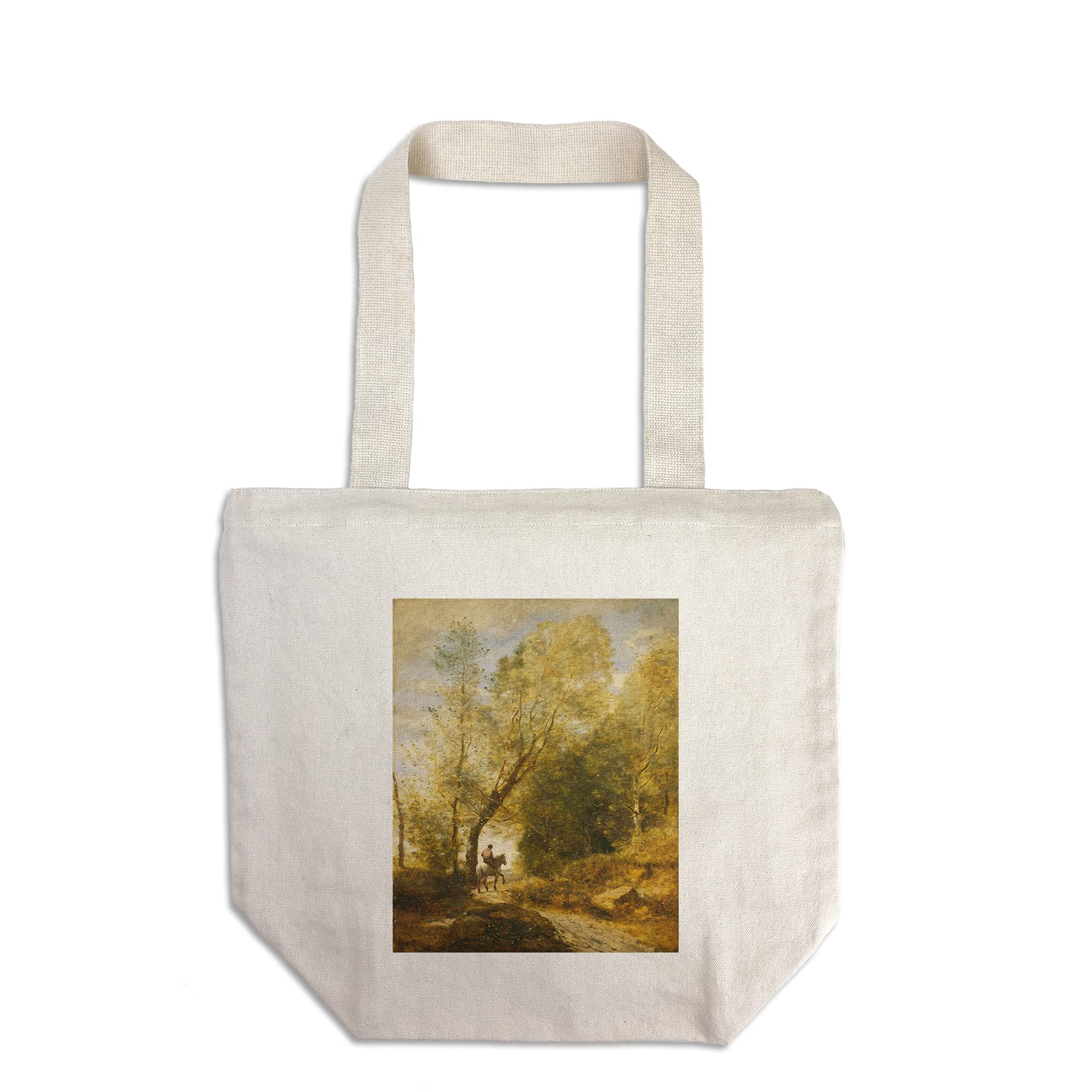 Jean-Baptiste-Camille Corot The Forest of Coubron Classic Art Tote Bag - 100% Cotton Canvas Reusable Shopping Bag for Groceries, Books & Beach Essentials