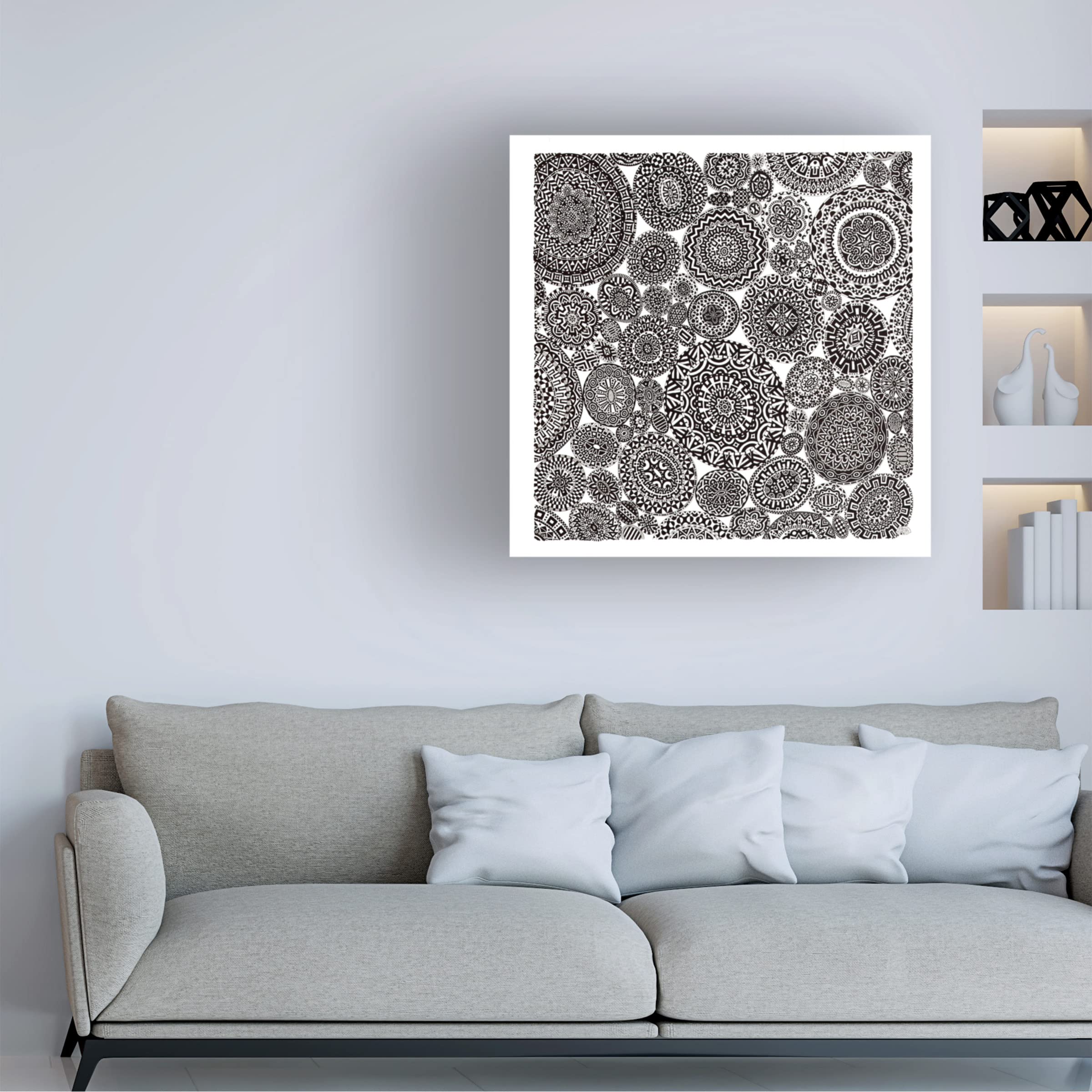 Trademark Fine Art 'Circles' by Siobhan - 24x24 Inch Modern Abstract Canvas Wall Art - Perfect for Living Room, Bedroom & Office Decor
