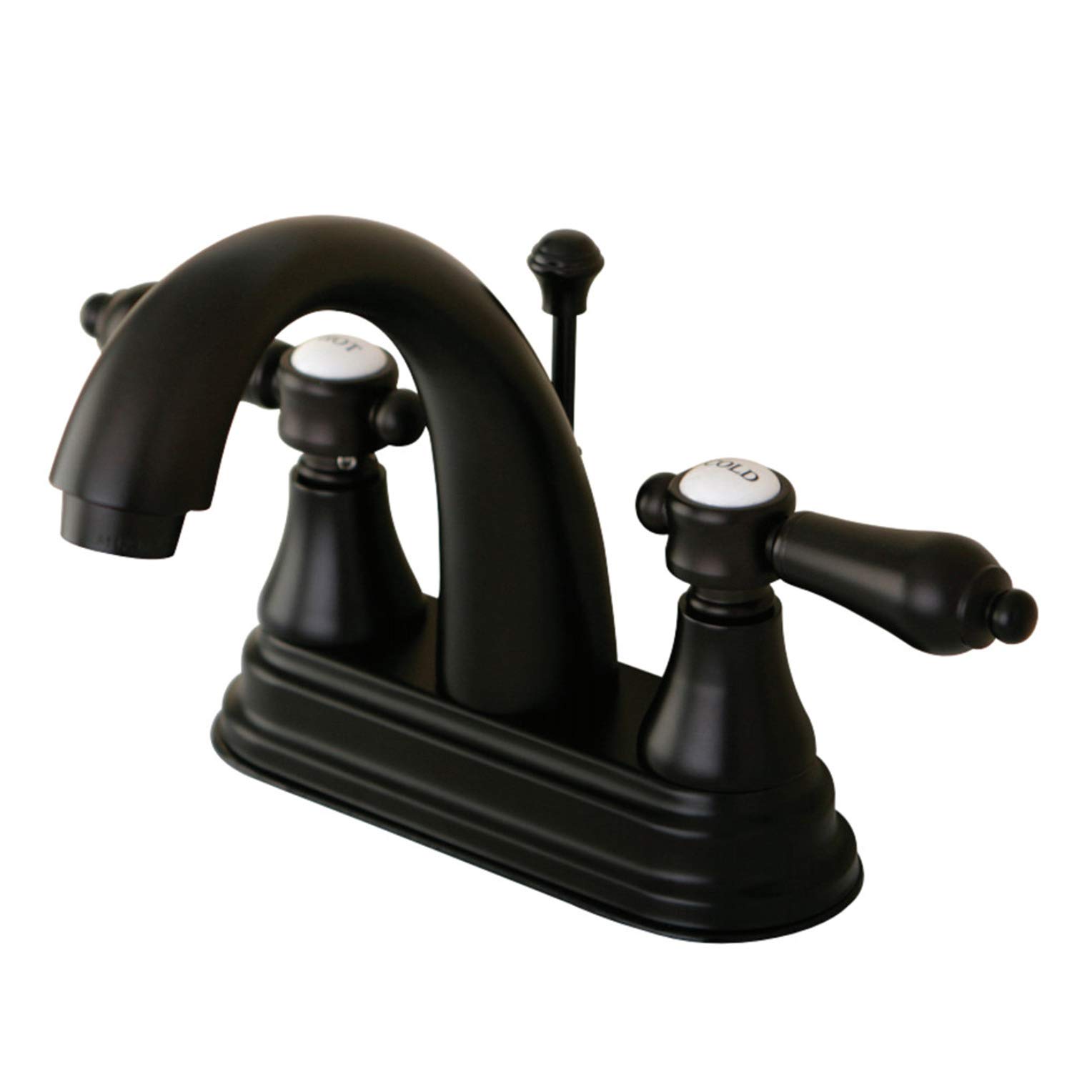 Kingston Brass KS7615BAL 4-Inch Centerset Bathroom Faucet with 4.75-Inch Spout Reach in Oil Rubbed Bronze - Perfect for Bathroom Sink Vanity and Powder Room Upgrades