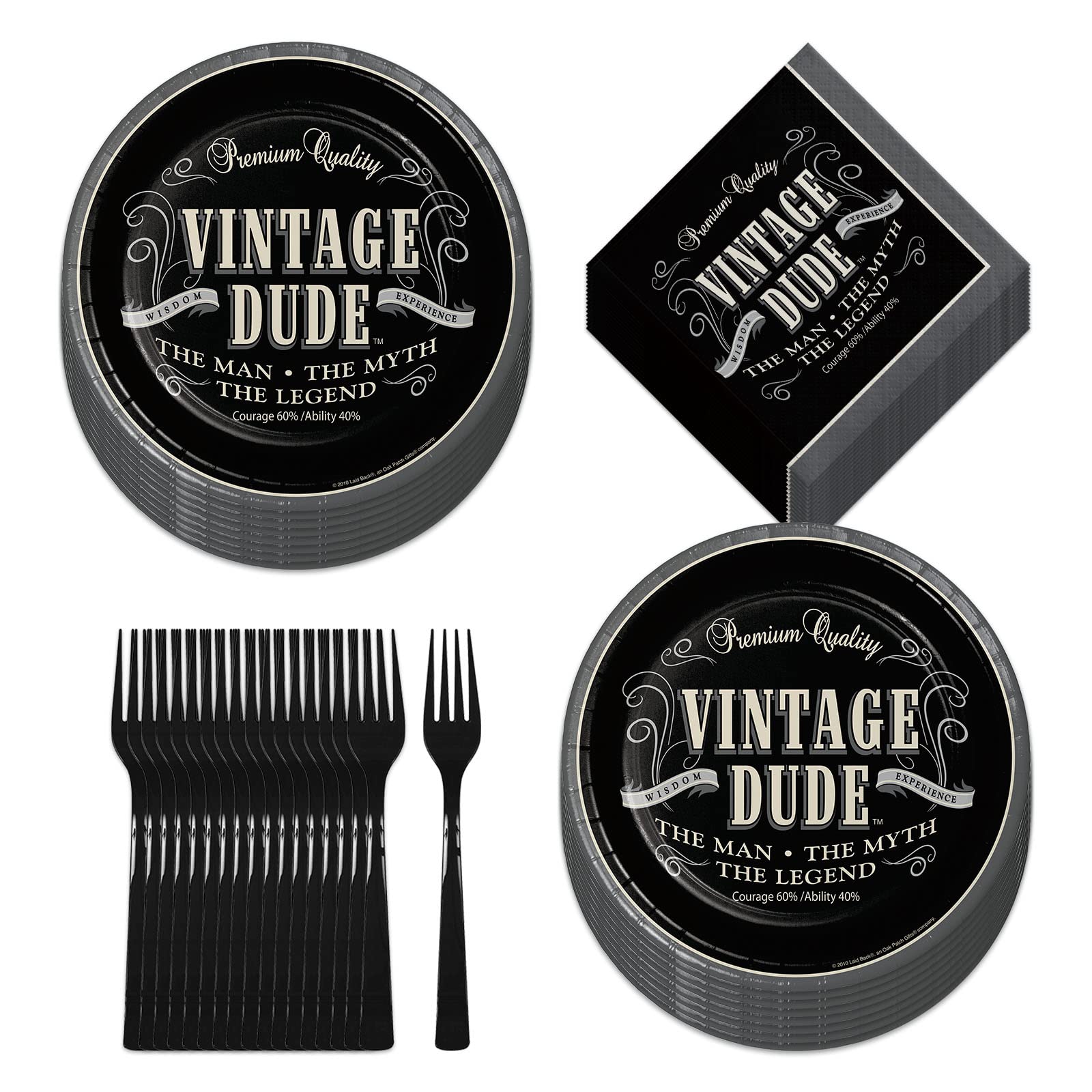 Funny Retirement Party Supplies & Vintage Old Man Birthday Decorations - 16-Piece Dessert Plates & Napkins Set - Perfect for Retirement Celebrations, Milestone Birthdays & Themed Parties