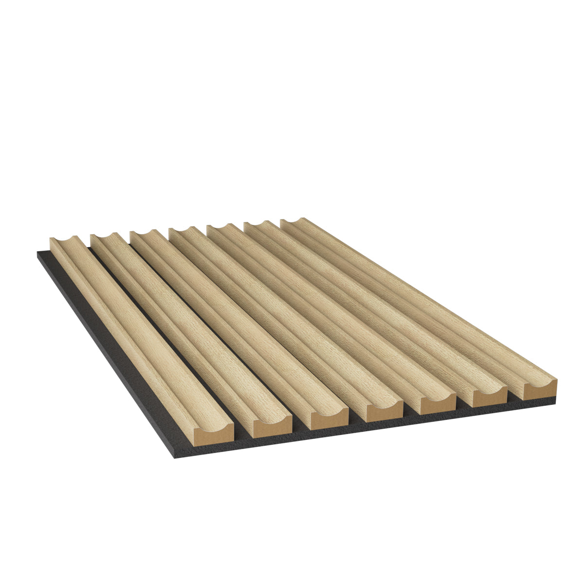 Acoustic Slat Wood Wall Panel - Concave Slats for Sound Absorption | Home Theater, Office & Studio Decor