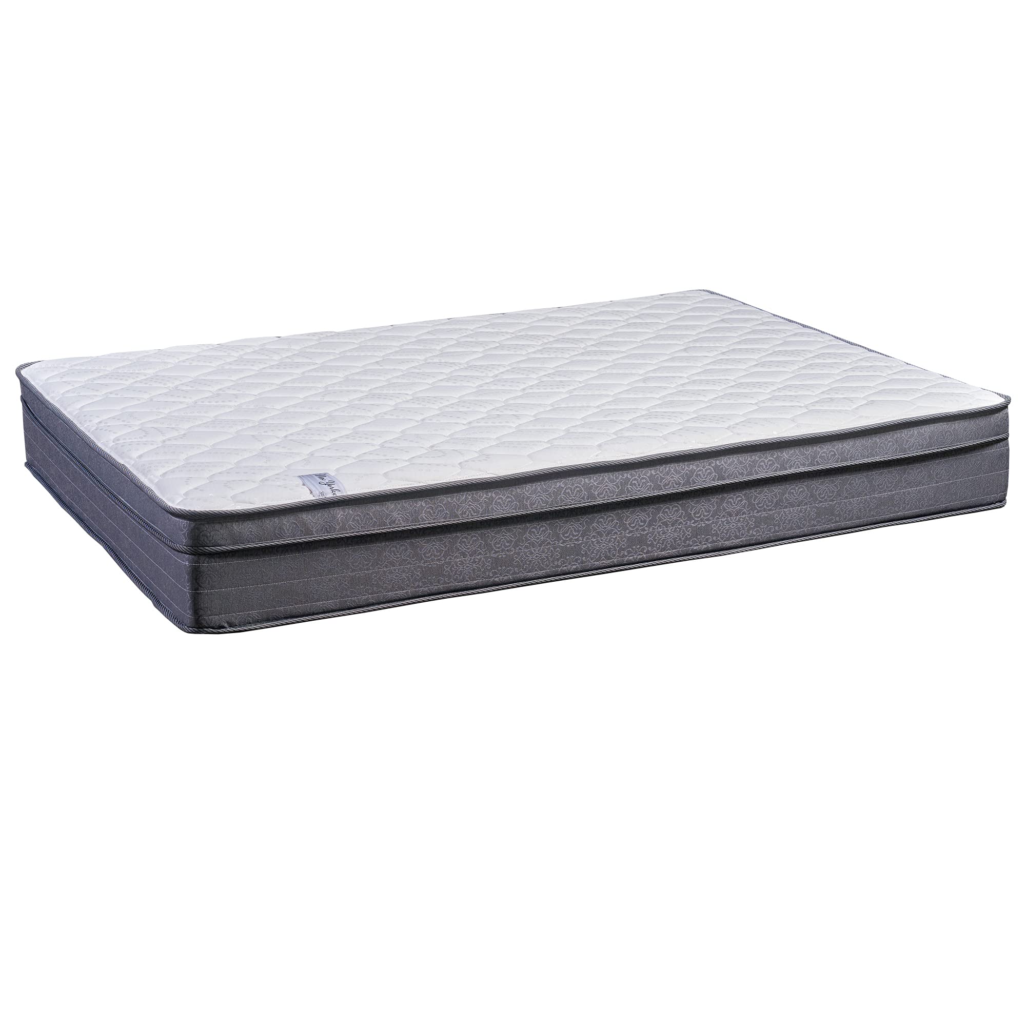 Medium Plush Foam Encased Hybrid Eurotop Pillowtop Innerspring Mattress - Full Size, Back Support, White | Perfect for Bedrooms, Guest Rooms & Apartments