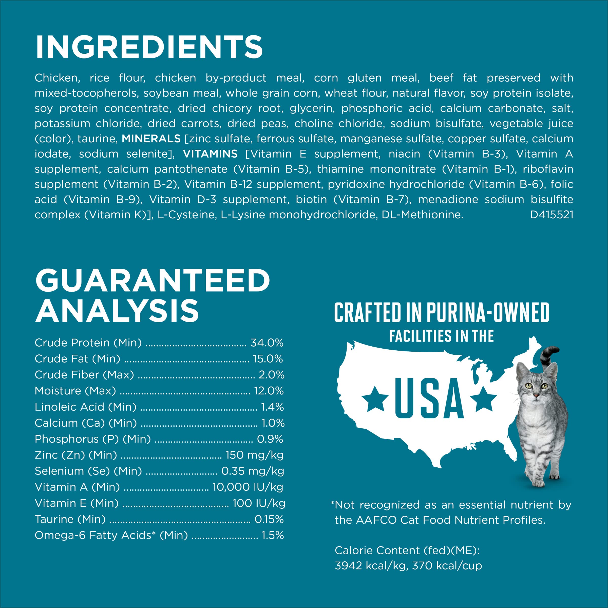 Purina ONE Natural Dry Cat Food with Real Chicken - Tender Selects Blend, 7 lb Bag - High Protein Nutrition for Adult Cats, Indoor & Outdoor Use