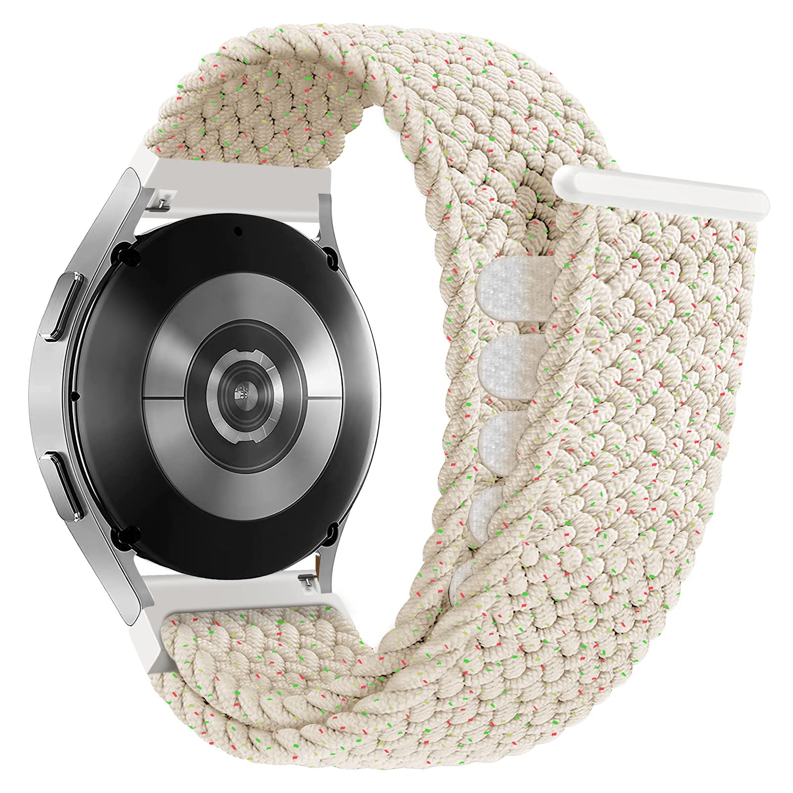 20mm Nylon Braided Solo Loop Band for Samsung Galaxy Watch 4/5 (40mm/44mm) & Galaxy Watch Active/Active 2 - Adjustable Elastic Strap for Comfortable All-Day Wear - Perfect for Workouts, Running & Daily Use