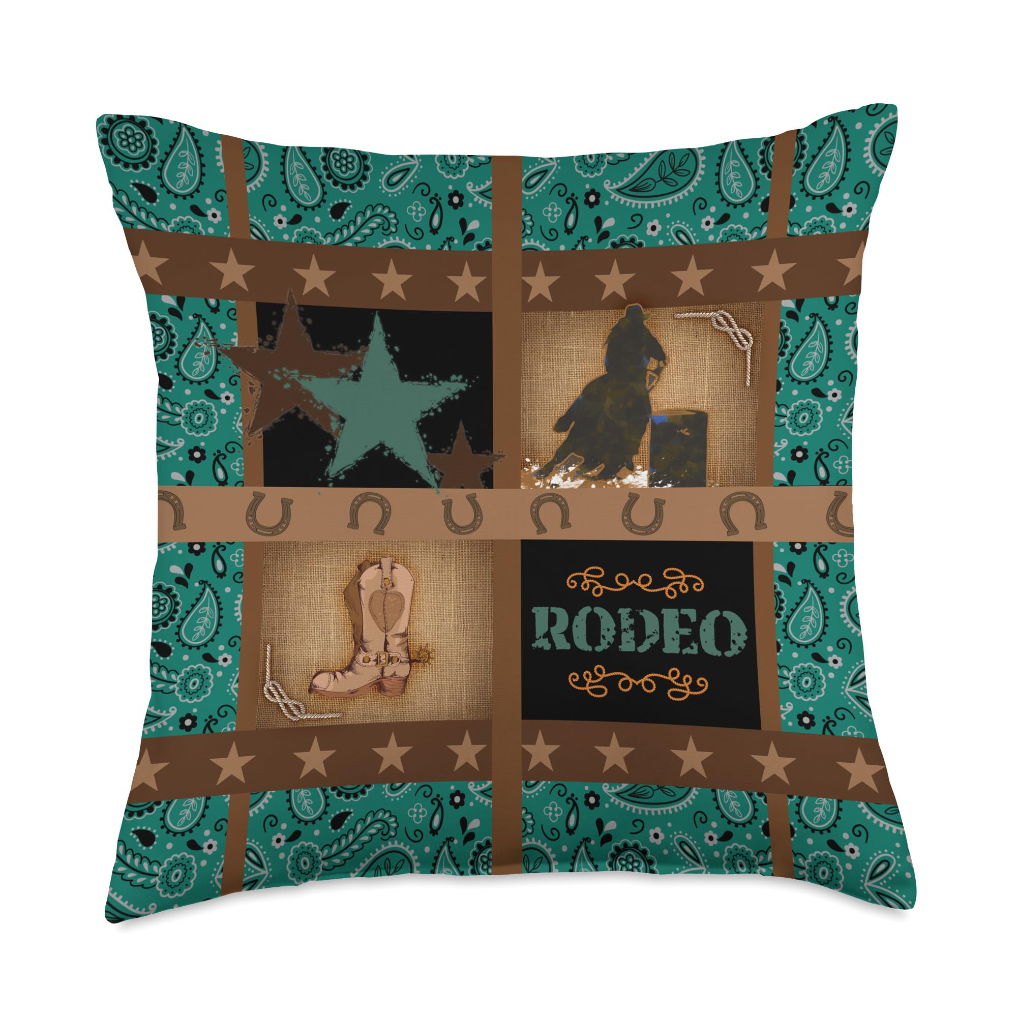 Barrel Racing Throw Pillow - Western Rodeo Cowgirl Decor - Perfect for Home, Office, or Barn Decorations