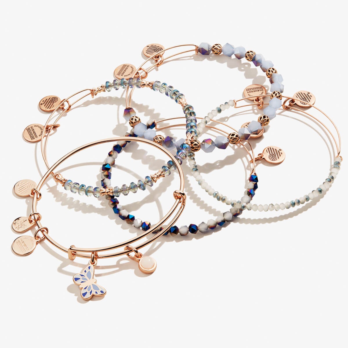 5-Piece Flying Butterfly Charm Bangle Set - Elegant & Stylish Jewelry for Women, Perfect for Parties, Weddings & Everyday Wear