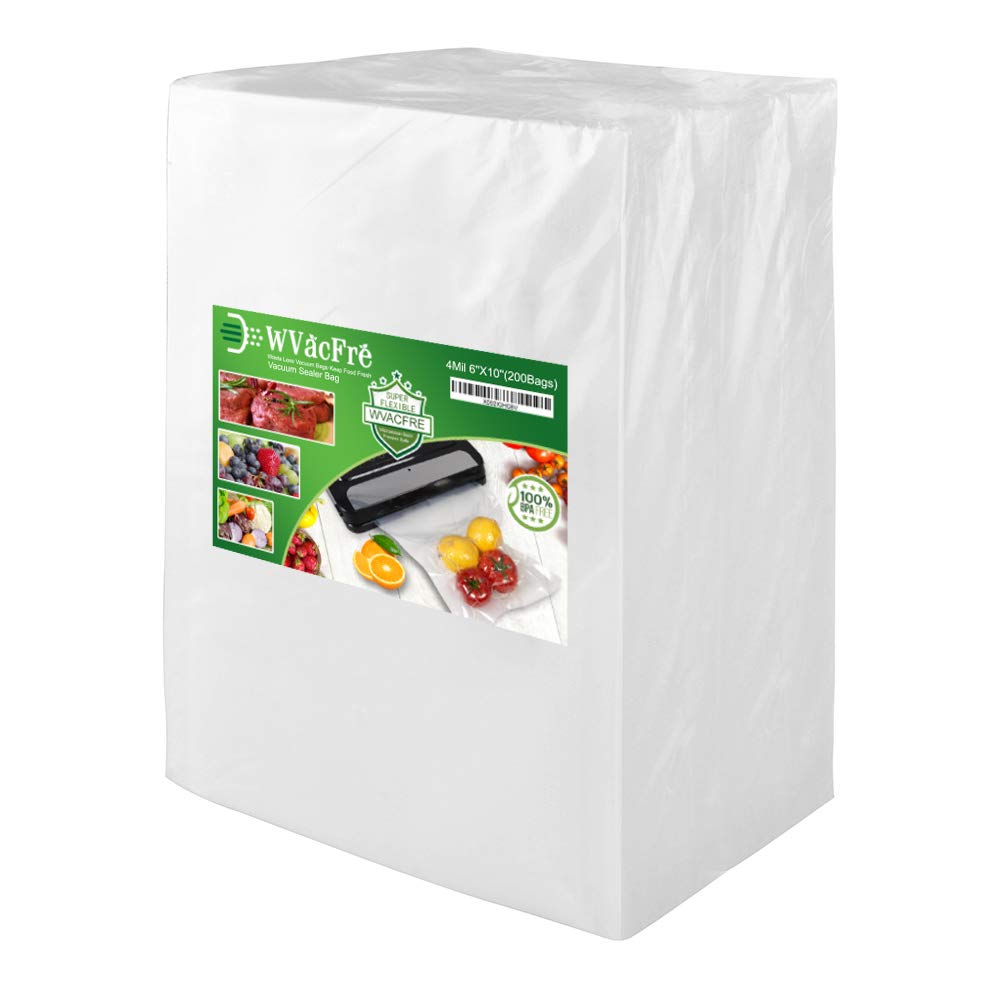 200 Pint (6x10 Inch) 4mil Commercial Grade Vacuum Sealer Bags - BPA Free, Heavy Duty Food Storage Bags for Sous Vide Cooking, Meal Prep & Freezer Organization - Perfect for Home Kitchens, Restaurants & Food Preservation