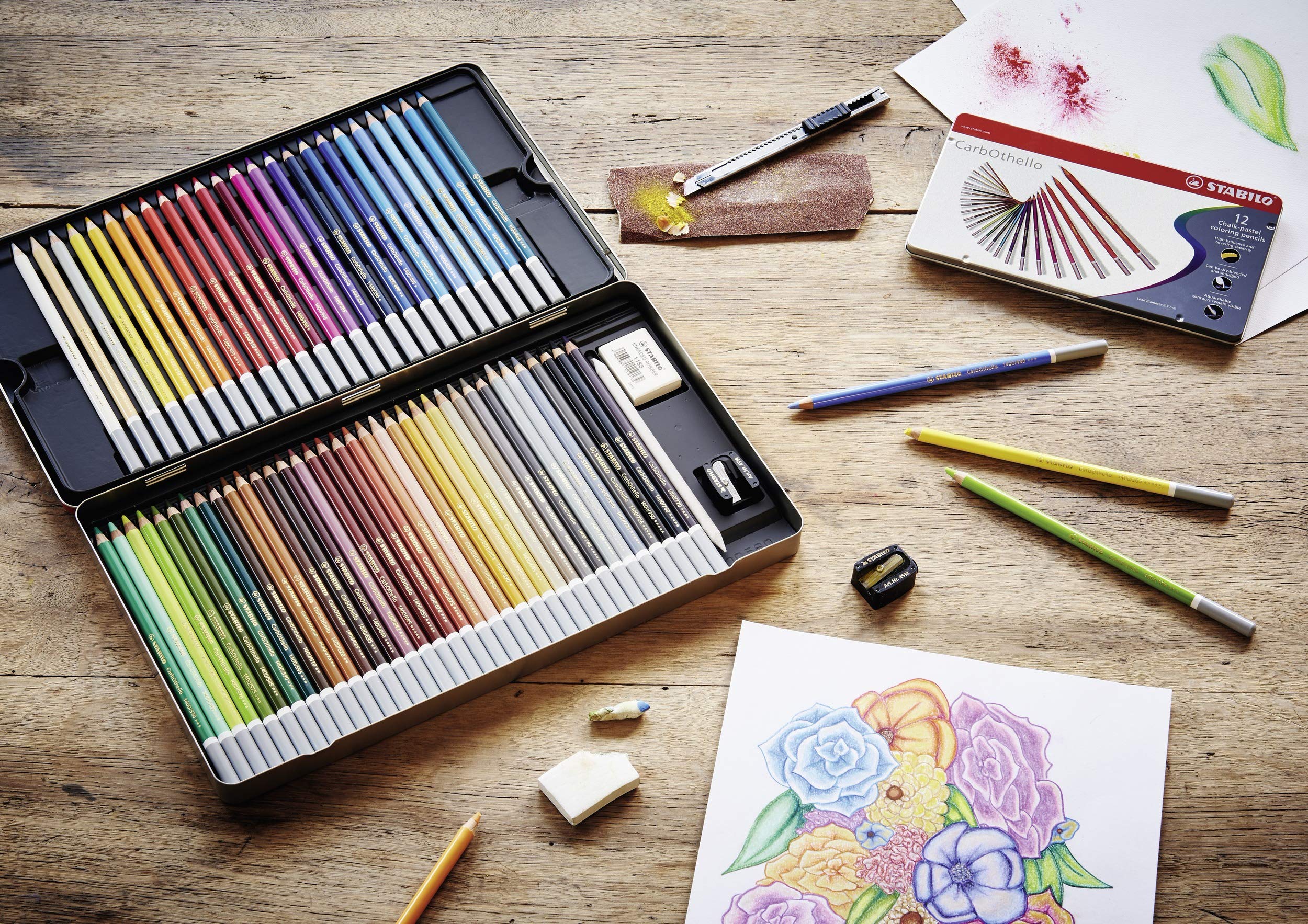 STABILO Carbothello Pastel Pencils - French Red Ochre - Premium Soft Pastel Drawing Pencils for Artists & Sketching - Ideal for Portraits, Landscapes & Mixed Media Art