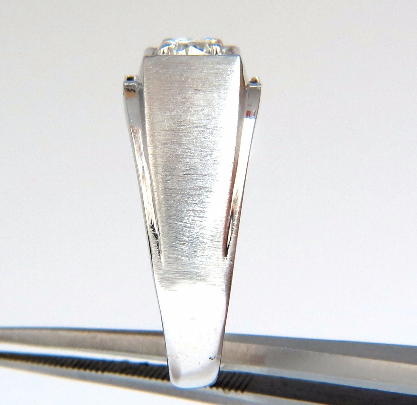 0.56ct Natural Round Diamond Solitaire Ring for Men - 14K Gold Brush Finish | Wedding, Engagement, Anniversary Gift Idea