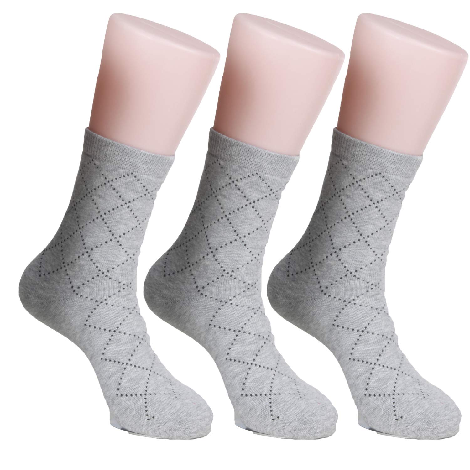 Lian LifeStyle Men's 3-Pack Breathable Wool Blend Crew Socks for Size 6-9 - Comfortable Everyday Wear for Work, Hiking & Casual Outfits