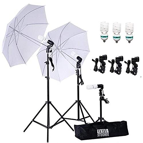 Professional Balsa Circle White Photography Umbrella Continuous Lighting Kit for Studio Video Shooting - Perfect for Portrait, Product, and YouTube Content Creation